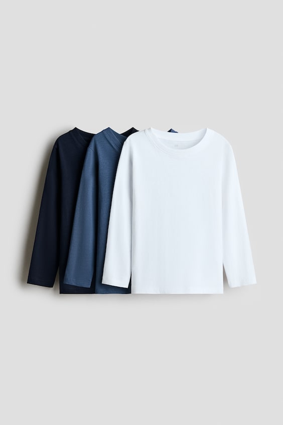 Детские рубашки H&M 3-Pack Cotton Shirts