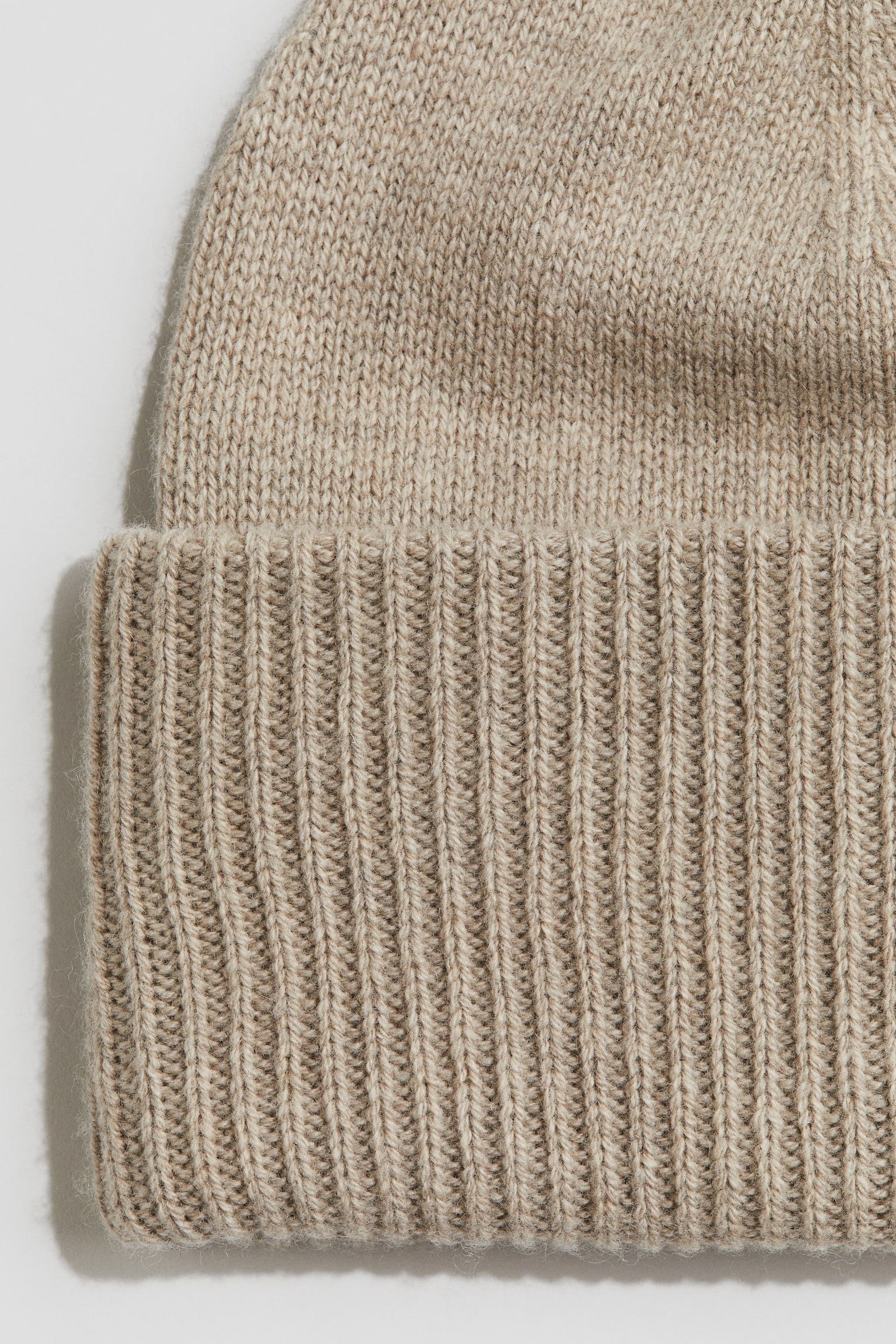 Rib-knit cashmere-blend beanie - Beige/Dark grey marl - 2