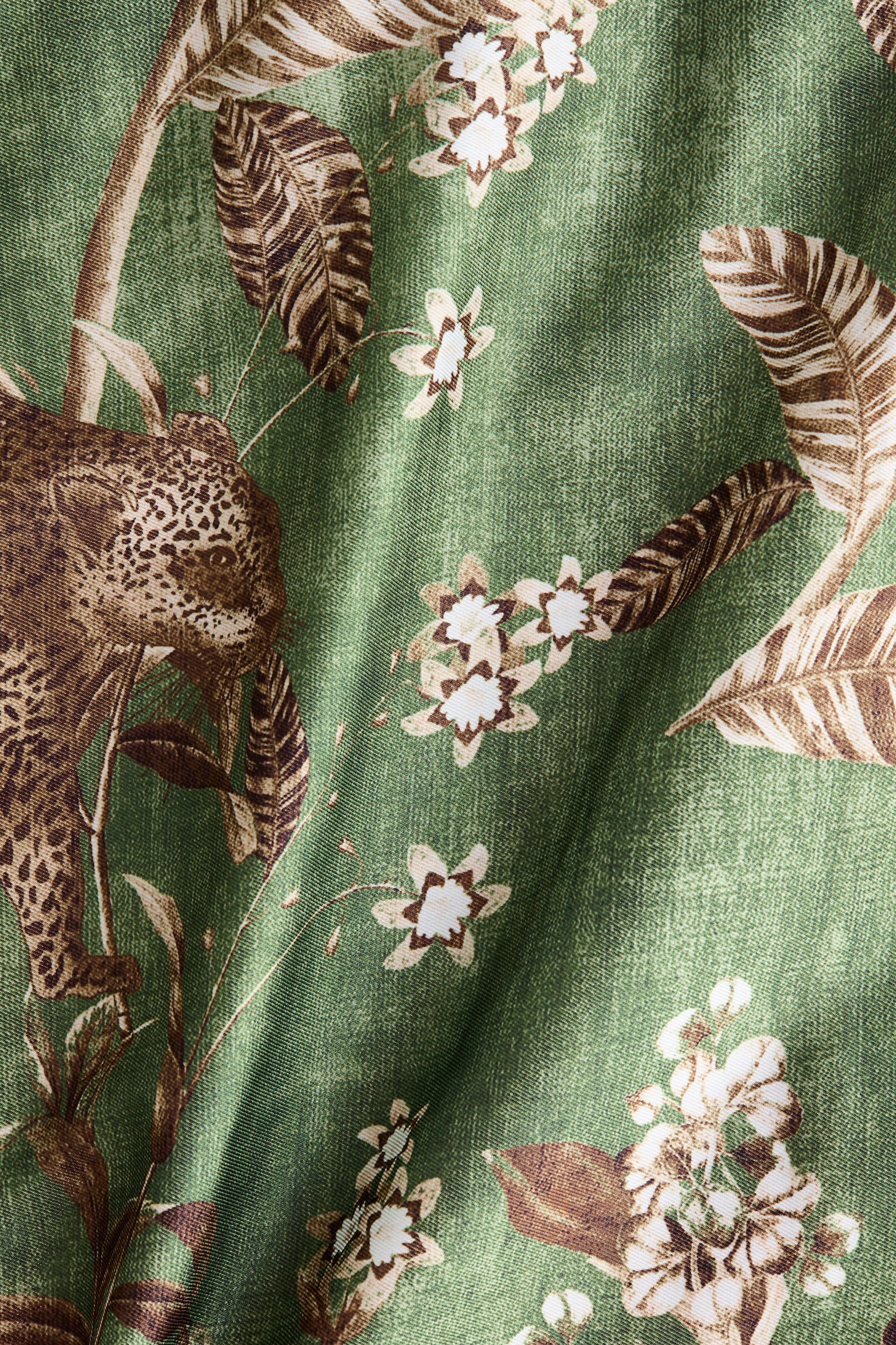 Printed resort shirt - Green/Leopards - 6