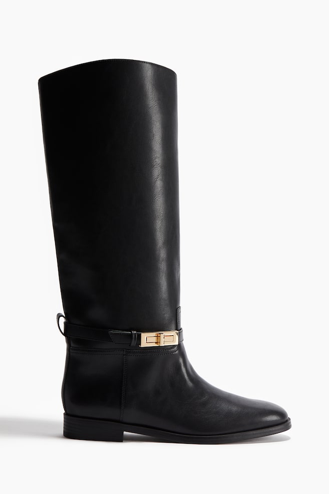 Strap-detail boots - Black - 1