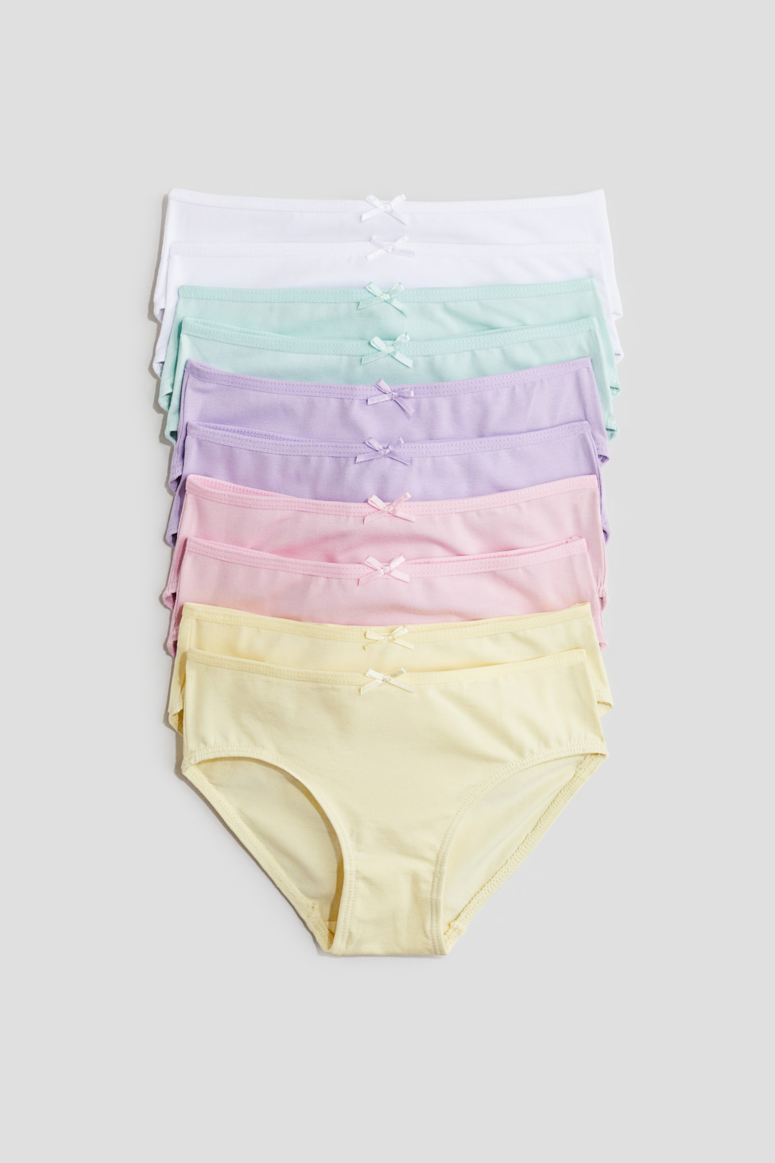 10-pack cotton briefs - Light yellow/Light pink/Light pink/White/Pink/Light pink - 1