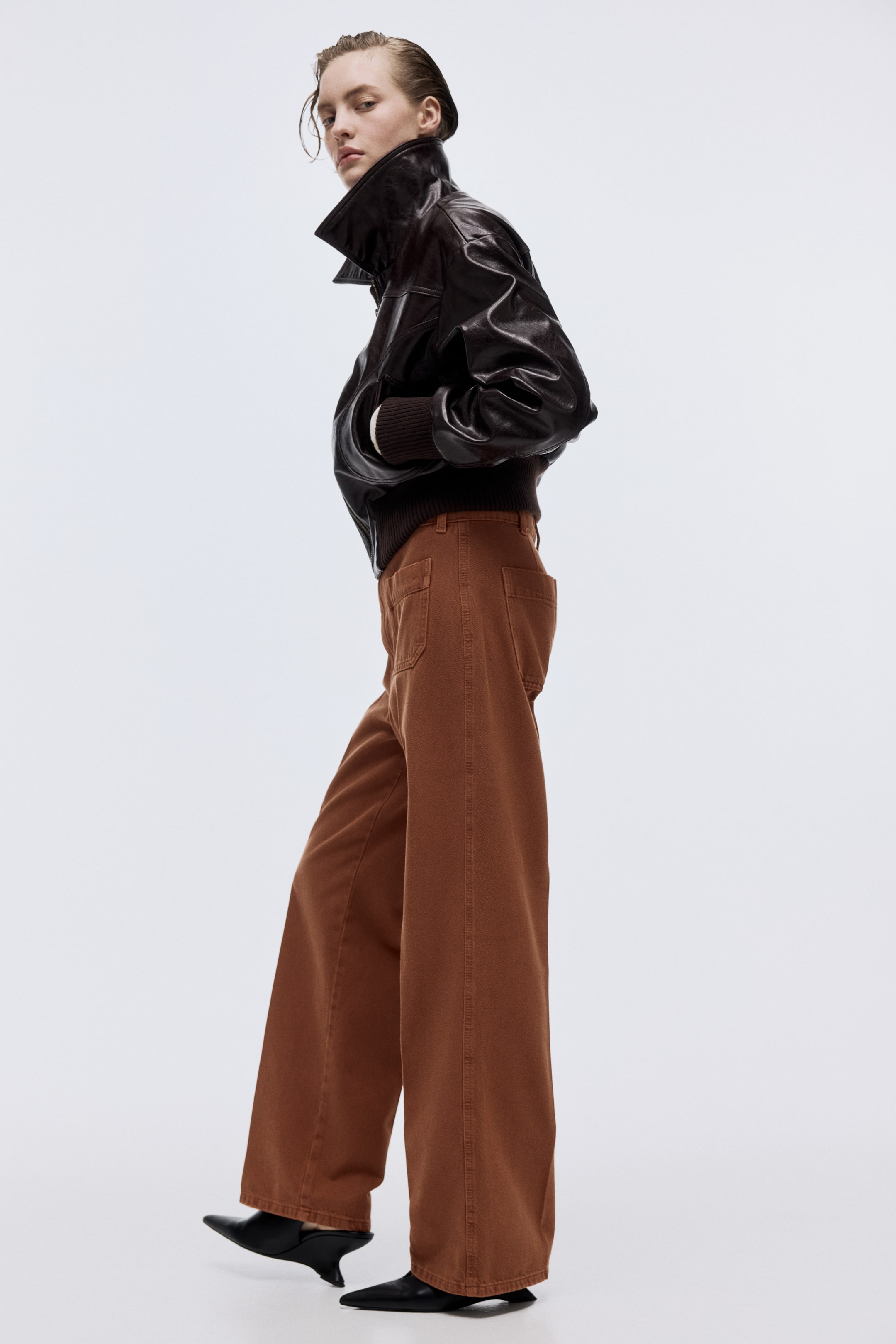 Zobacz większy obraz: Straight High Jeans - Terakota - ONA | H&M PL 1