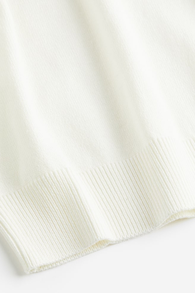Fine-knit top - White/Black/Cream/Black striped - 5