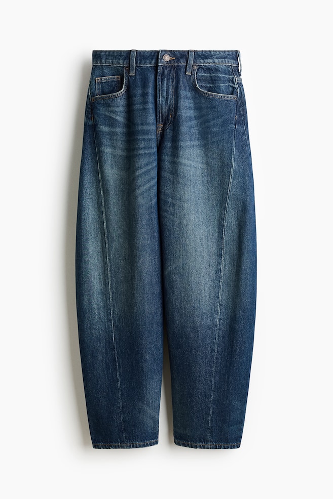 Barrel Regular Waist Jeans - Dunkles Denimblau/Dunkles Denimblau - 1