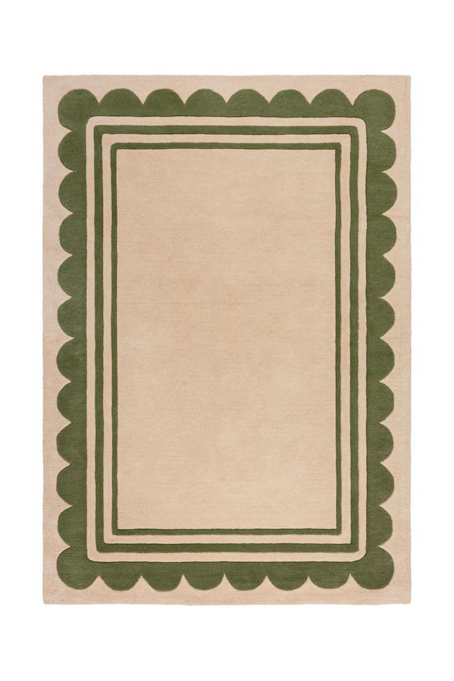 Lois Scallop Border Wollteppich - Grün/Violett - 1