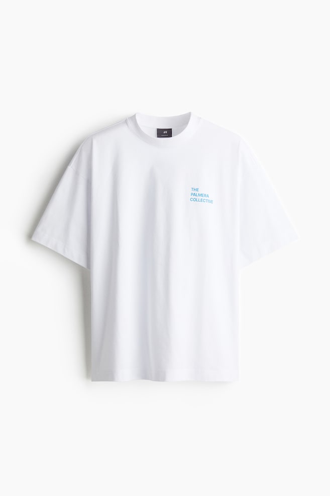 Oversized Fit Printed T-Shirt - White/The Palmera Collective - 1