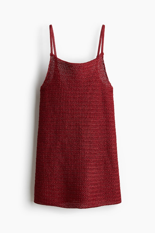 Robe de plage en maille texturée - Rouge foncé - 1