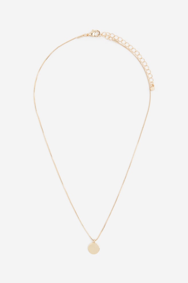 Box chain pendant necklace - Gold-coloured - 1