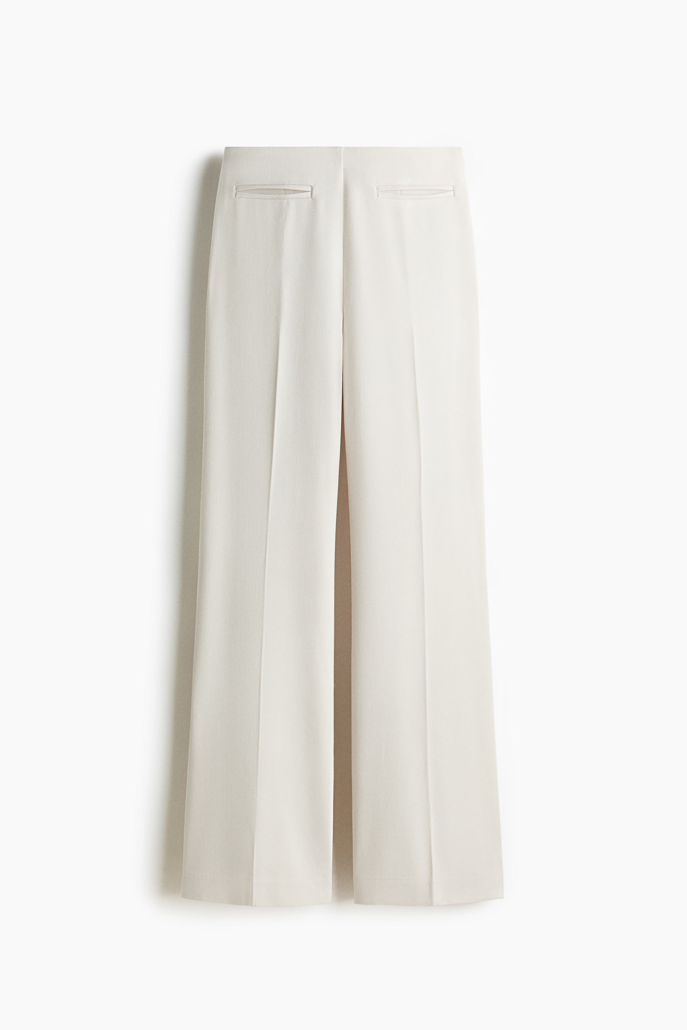 Bootcut twill trousers - Light beige/Black