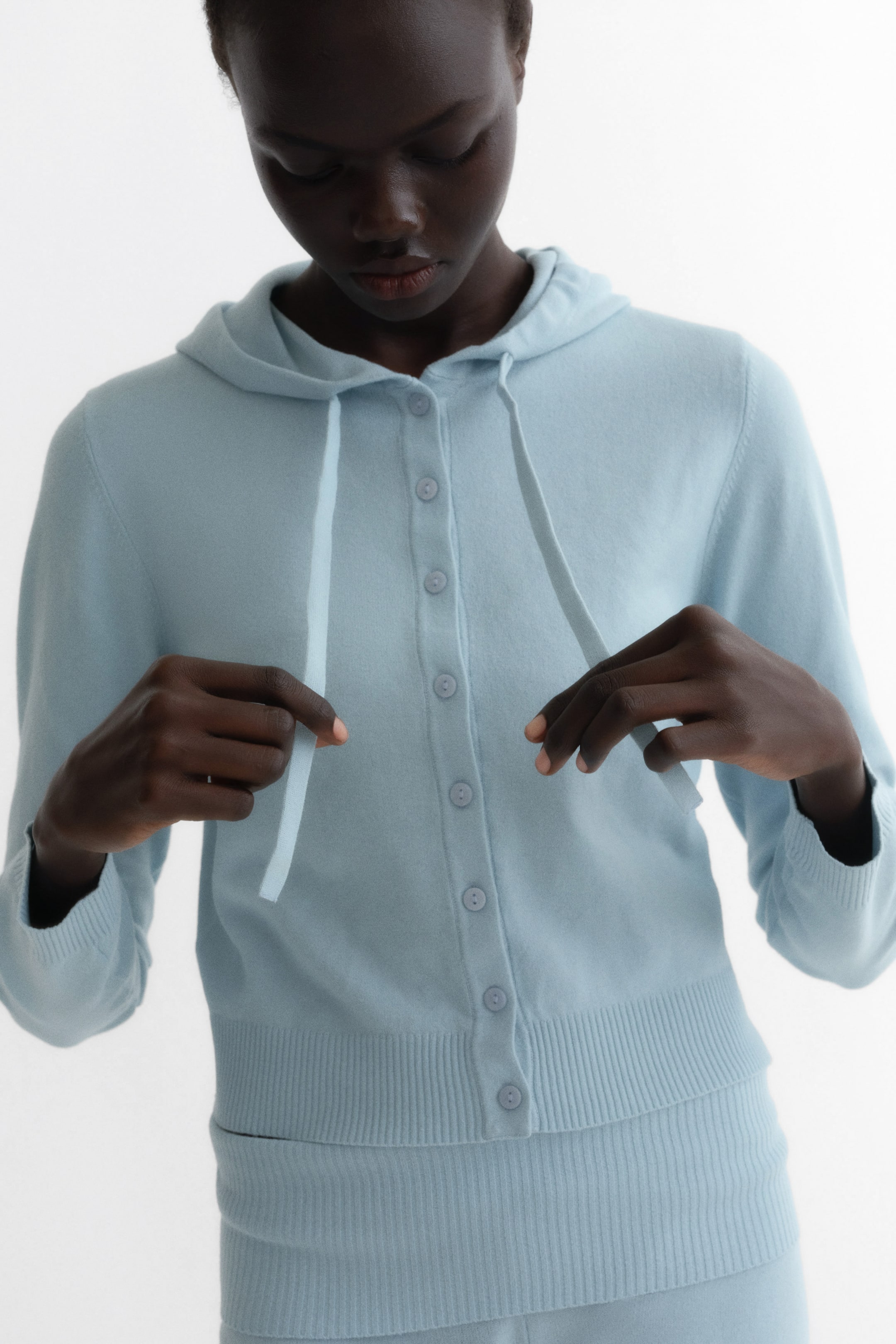 Xem ảnh lớn hơn: Áo cardigan có mũ - Màu xanh dương nhạt - Ladies | H&M VN 3