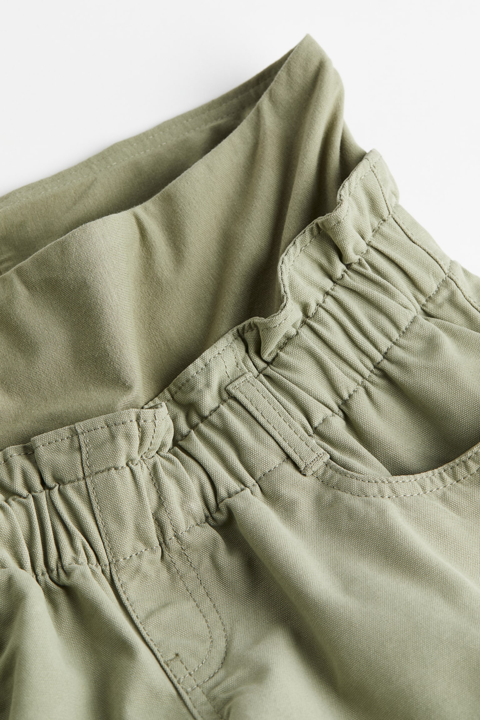 MAMA Paper bag shorts - Khaki green/Beige - 2