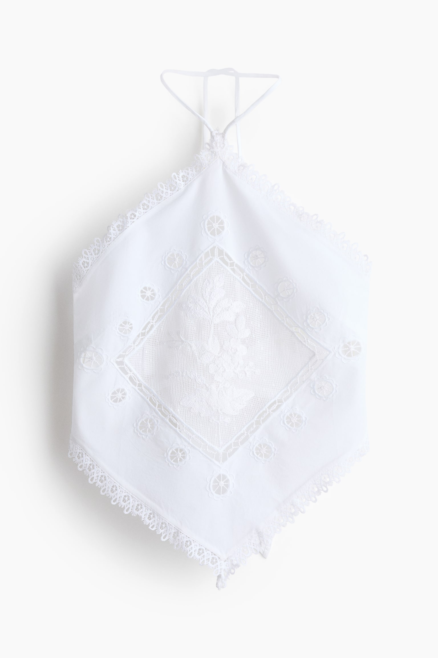 Top halter con encaje - Blanco/Negro - 2