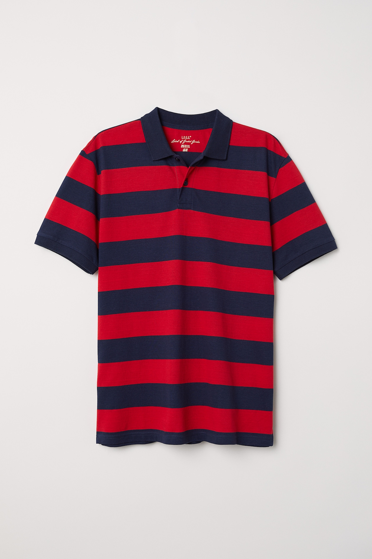 Striped Polo Shirt Red/blue striped Men H&M US