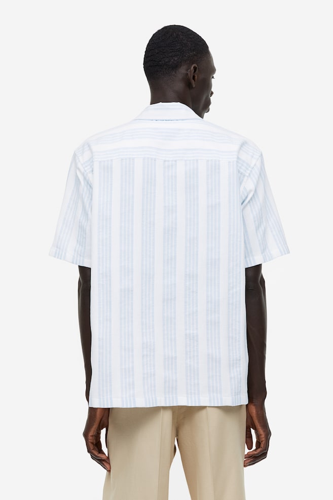 Freizeithemd aus Baumwolle in Regular Fit - Hellblau/Weiß gestreift - 5