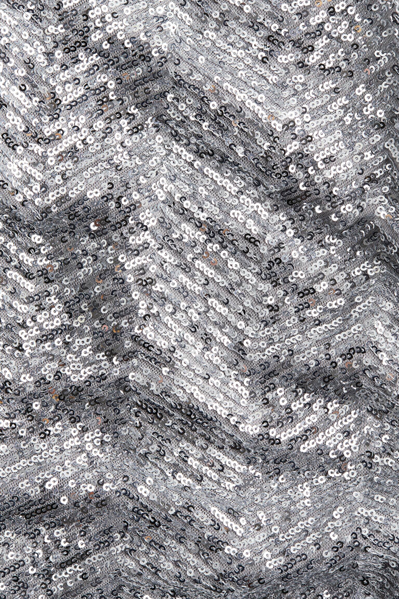 Sequin Pants - Silver-coloured/Herringbone-patterned/Black/Herringbone pattern - 5