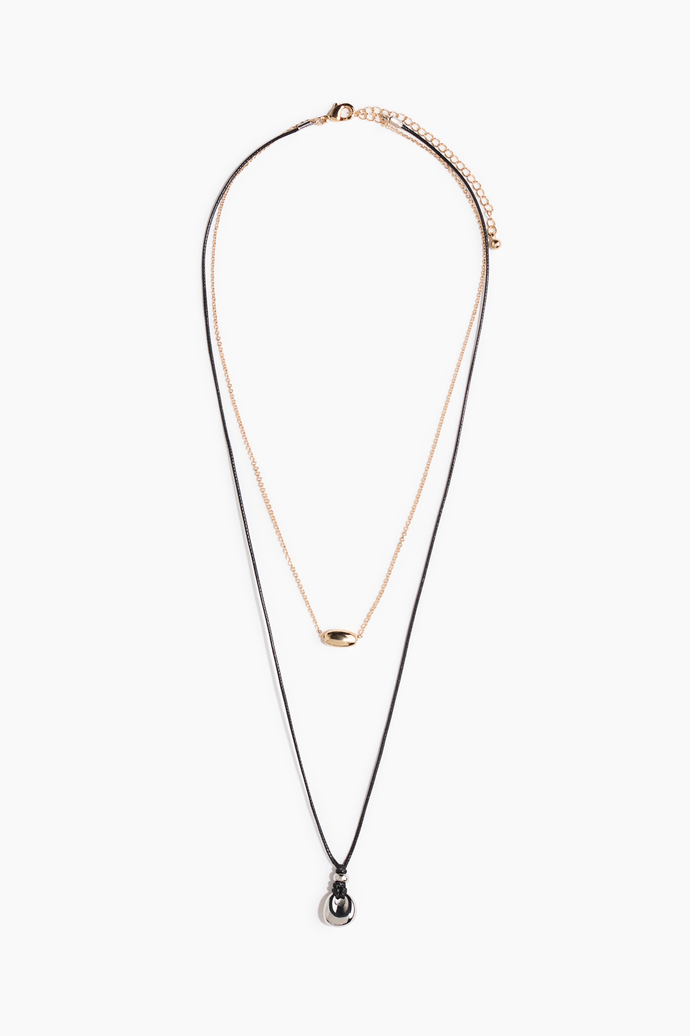 H & M - ダブルストランド ペンダントネックレス - ゴールド