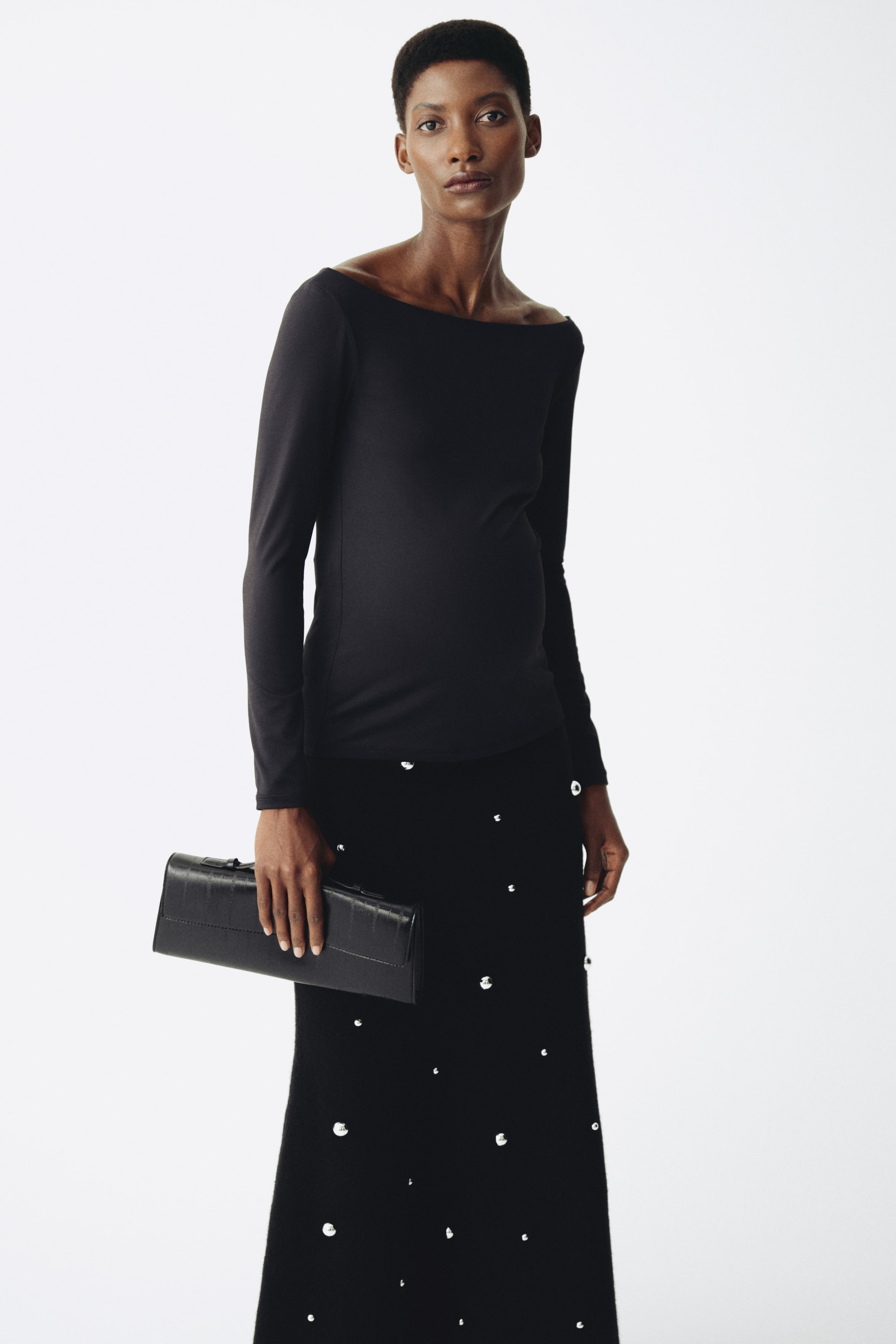 Prikaži veću sliku: MAMA Bluza sa čamac-izrezom - Crna - Ladies | H&M RS 2