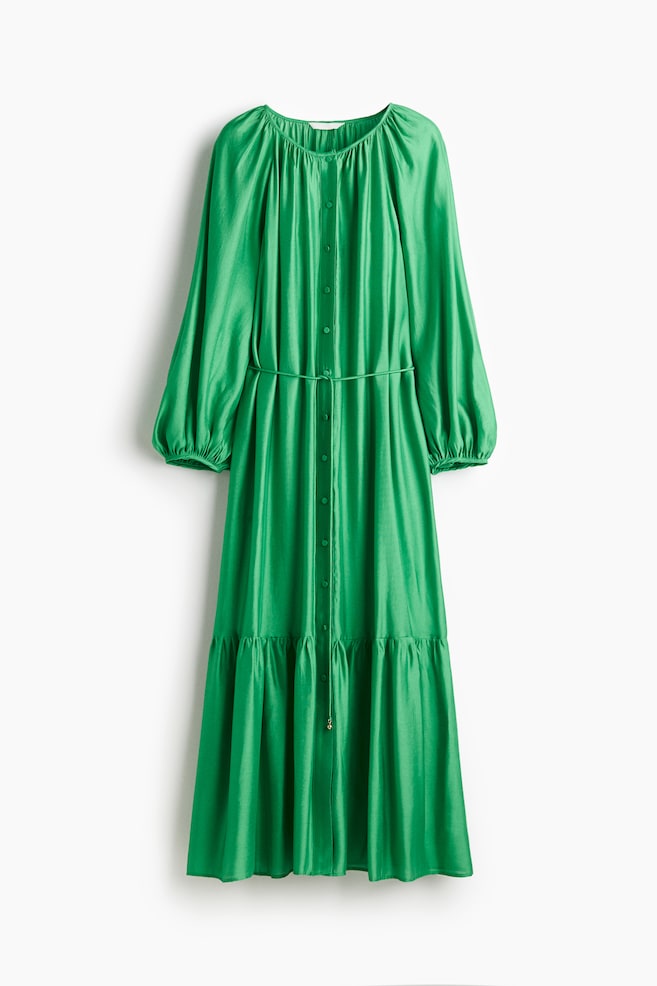 Robe oversize avec ceinture à nouer - Vert vif/Blanc/bordeaux/fleuri - 1