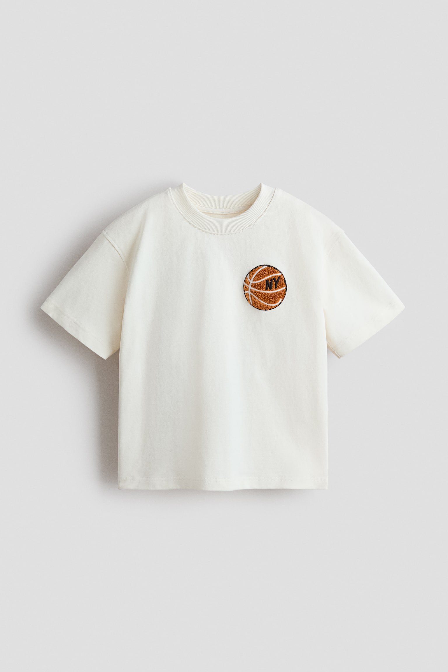 Appliquéd T-Shirt - White/basketball