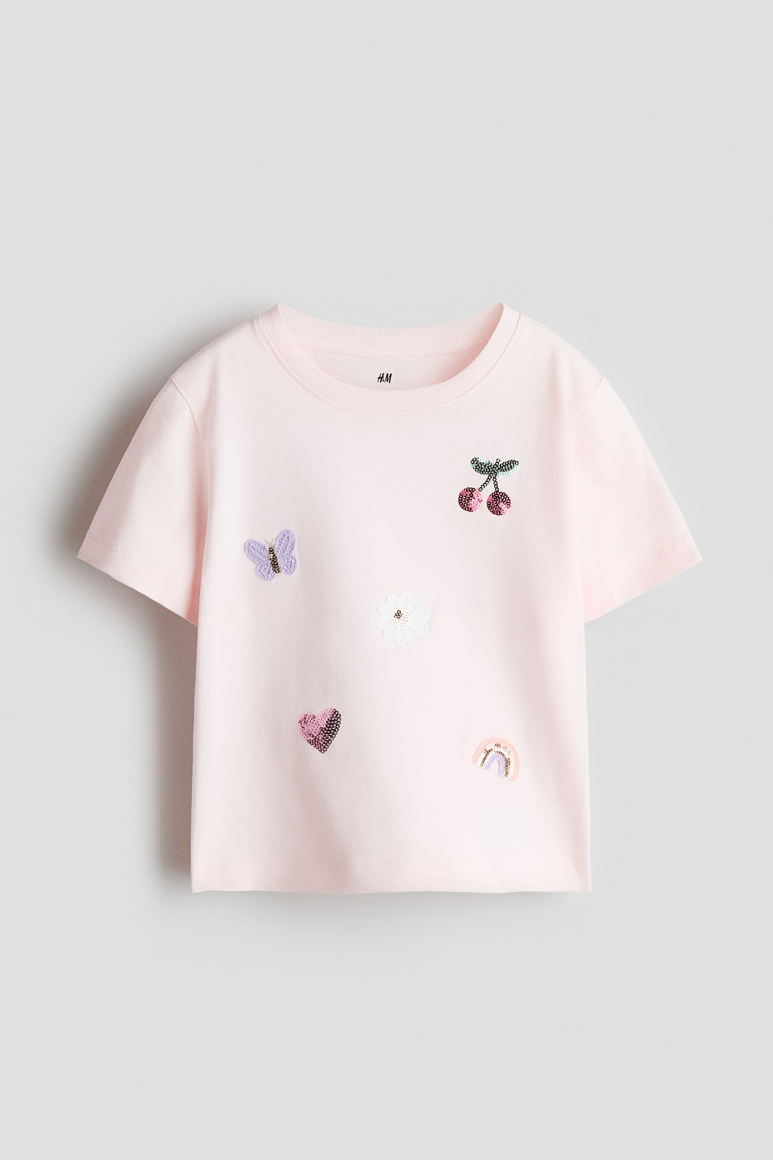 Motif-detail t-shirt - Light pink/Cherries/Pink/Strawberry/White/Strawberries/White/Navy blue/White/Flowers/Light pink/Hearts/Light pink/Bows/Cream/Bows/Cream/Ciao/Navy blue/Light green/White/Heart