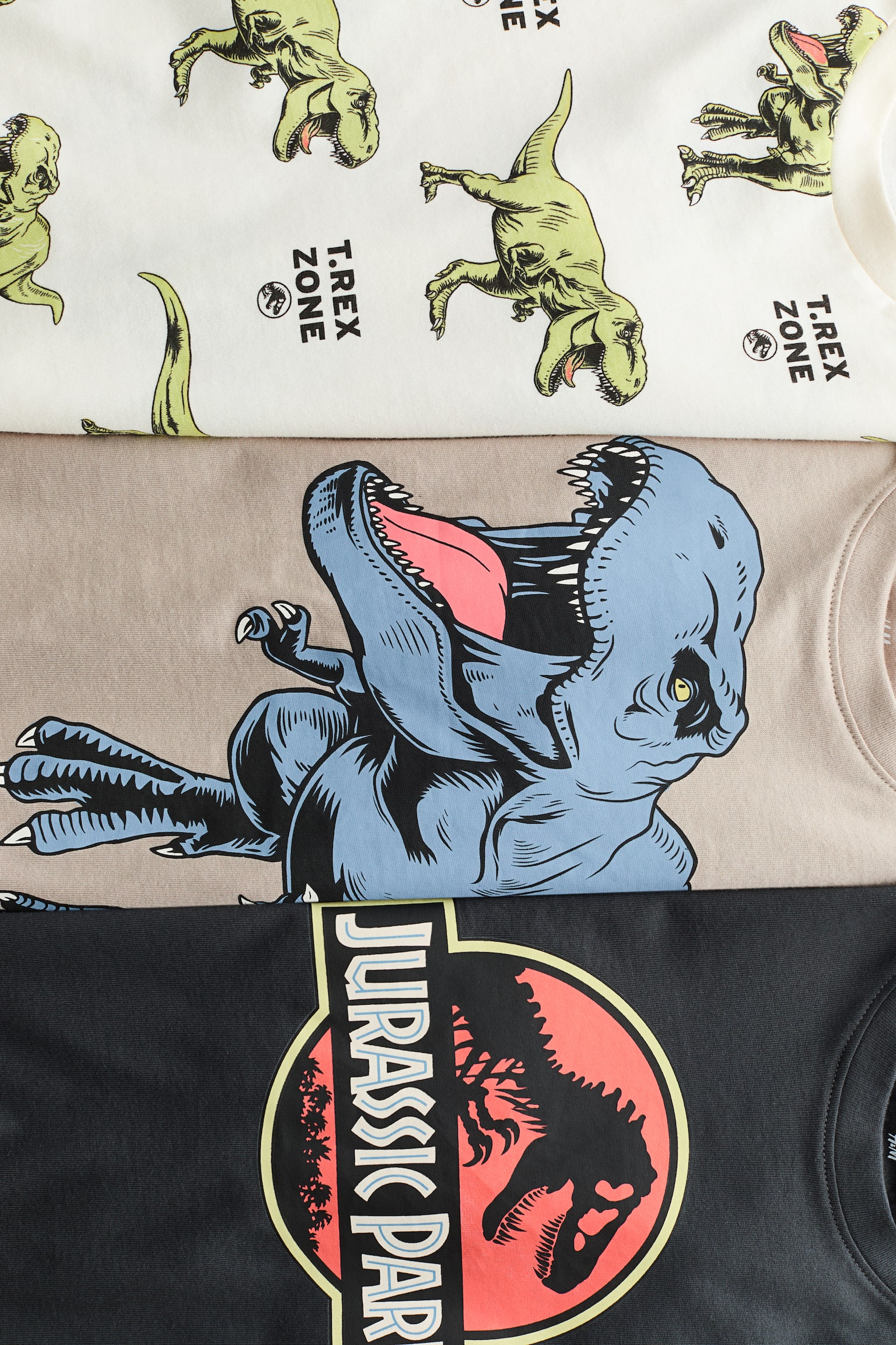 Lot de 3 T-shirts imprimés - Gris foncé/Jurassic World/Blanc/Hot Wheels/Crème/La Pat' Patrouille/Vert/Minecraft/Crème/Mickey/Rouge/Marvel Comics - 2