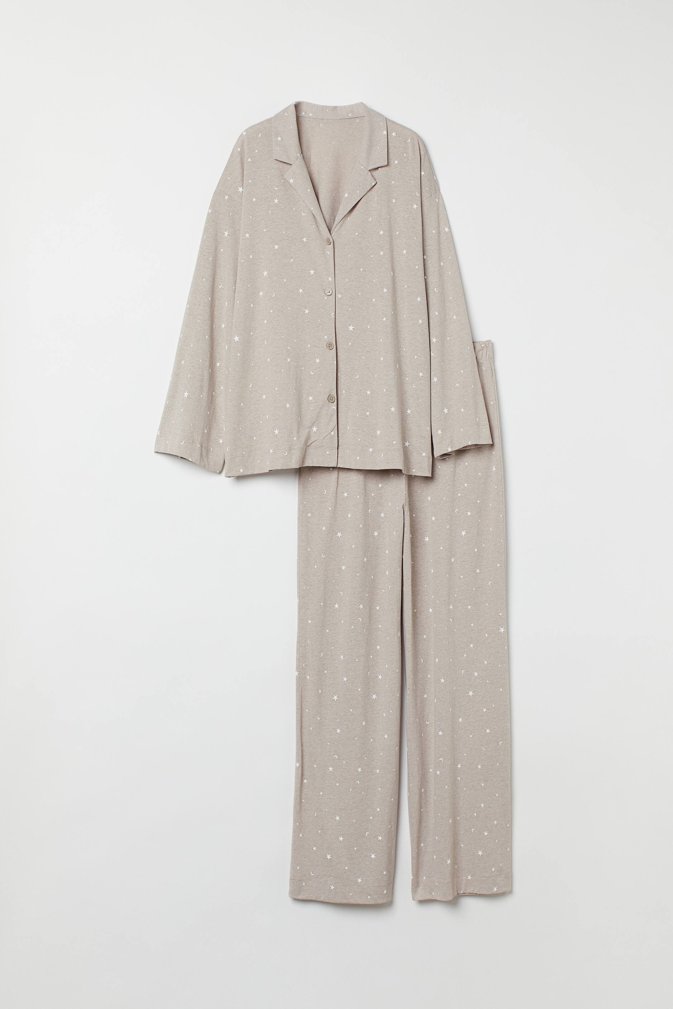הצגת תמונה גדולה יותר: Patterned pyjamas - בז'/כוכבים - Ladies | H&M IL 1