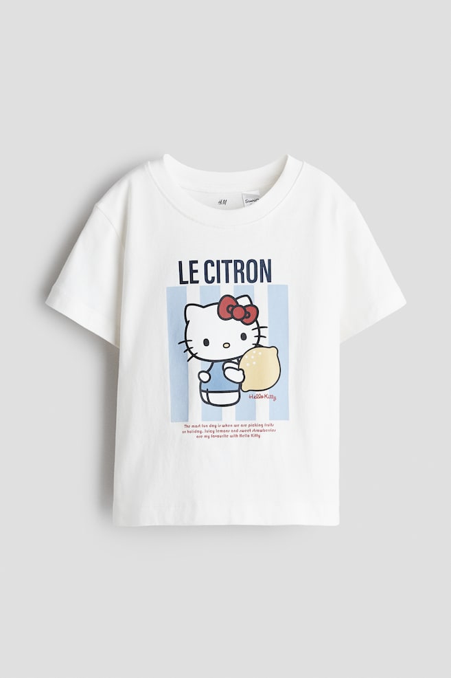Printed T-shirt - White/Hello Kitty/White/Squishmallows/White/Sanrio/Cream/SmileyWorld®/Light pink/The Rolling Stones/Red/My Melody/Light pink/Sanrio - 1