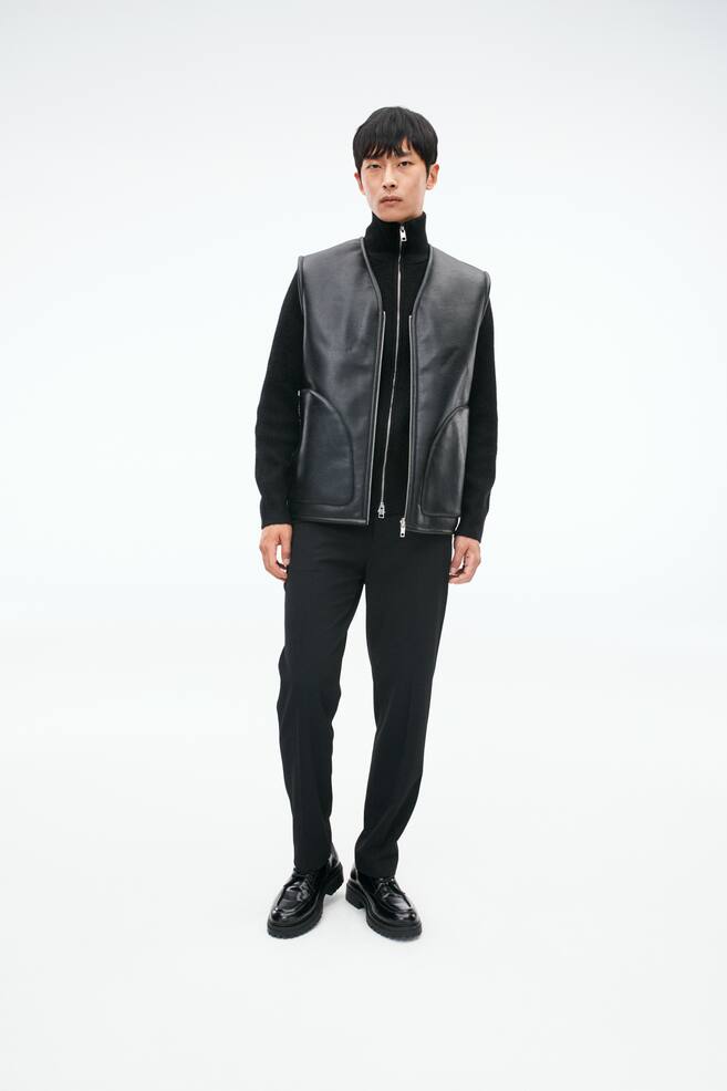 Regular Fit Tailored twill trousers - Black/Beige/Dark grey - 1