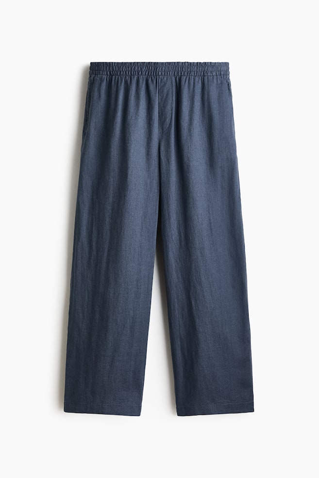 Loose-Fit Linen Pants - Dusty blue/Black/Cream/Light beige - 1