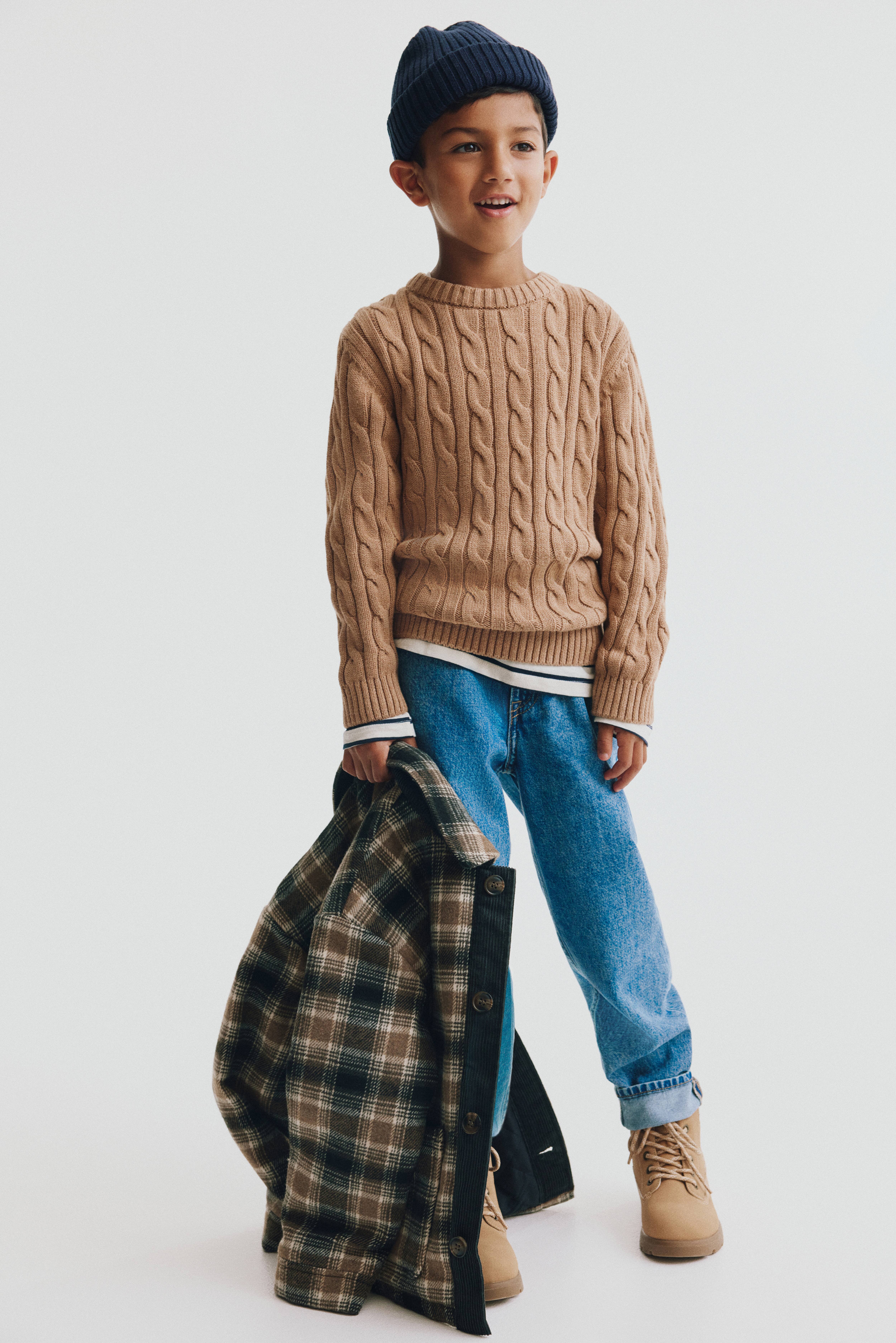 Cable-Knit Cotton Sweater