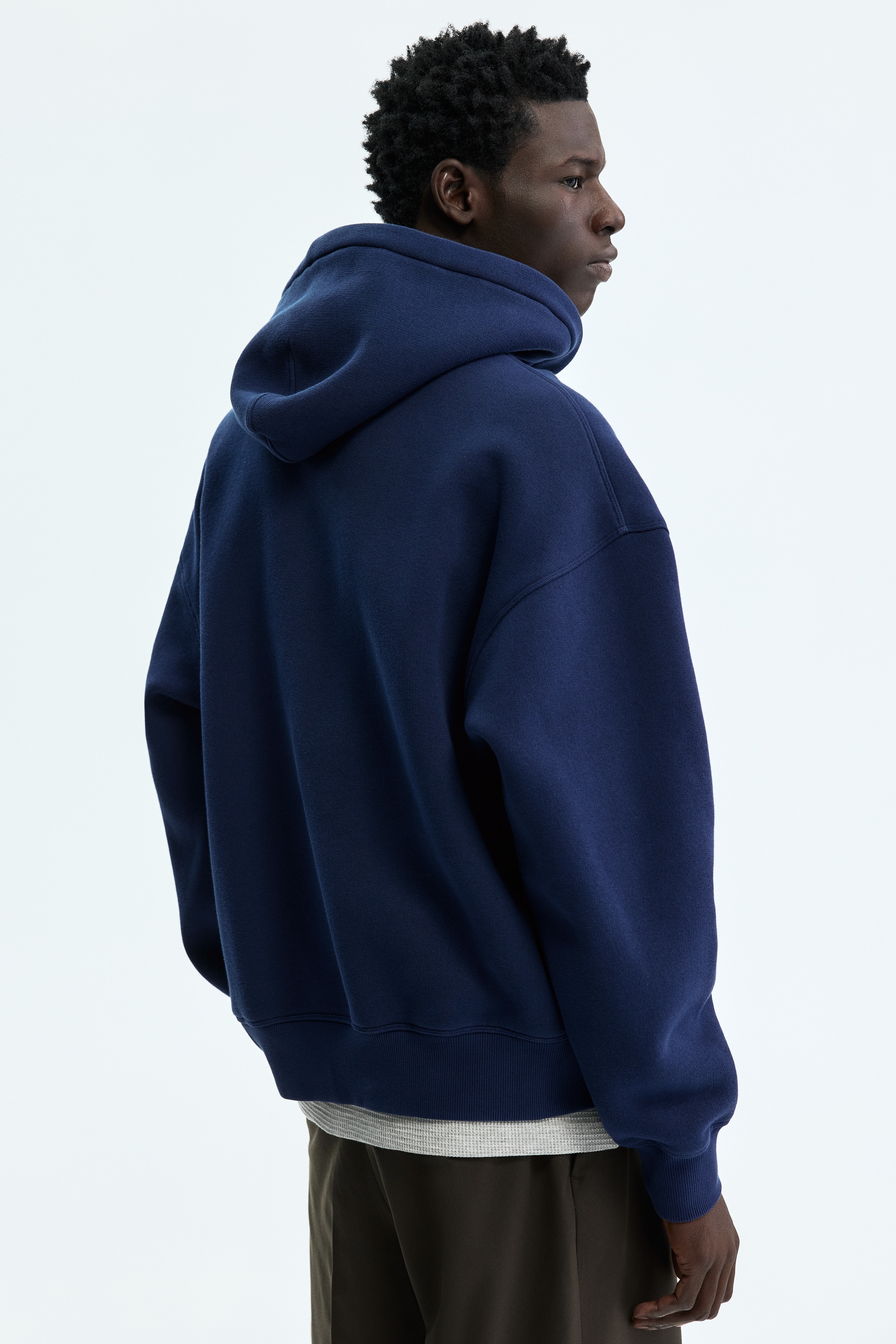 Men's Navy blue/SoHo NYC Oversized Printed Hooded Jacket | H&M US