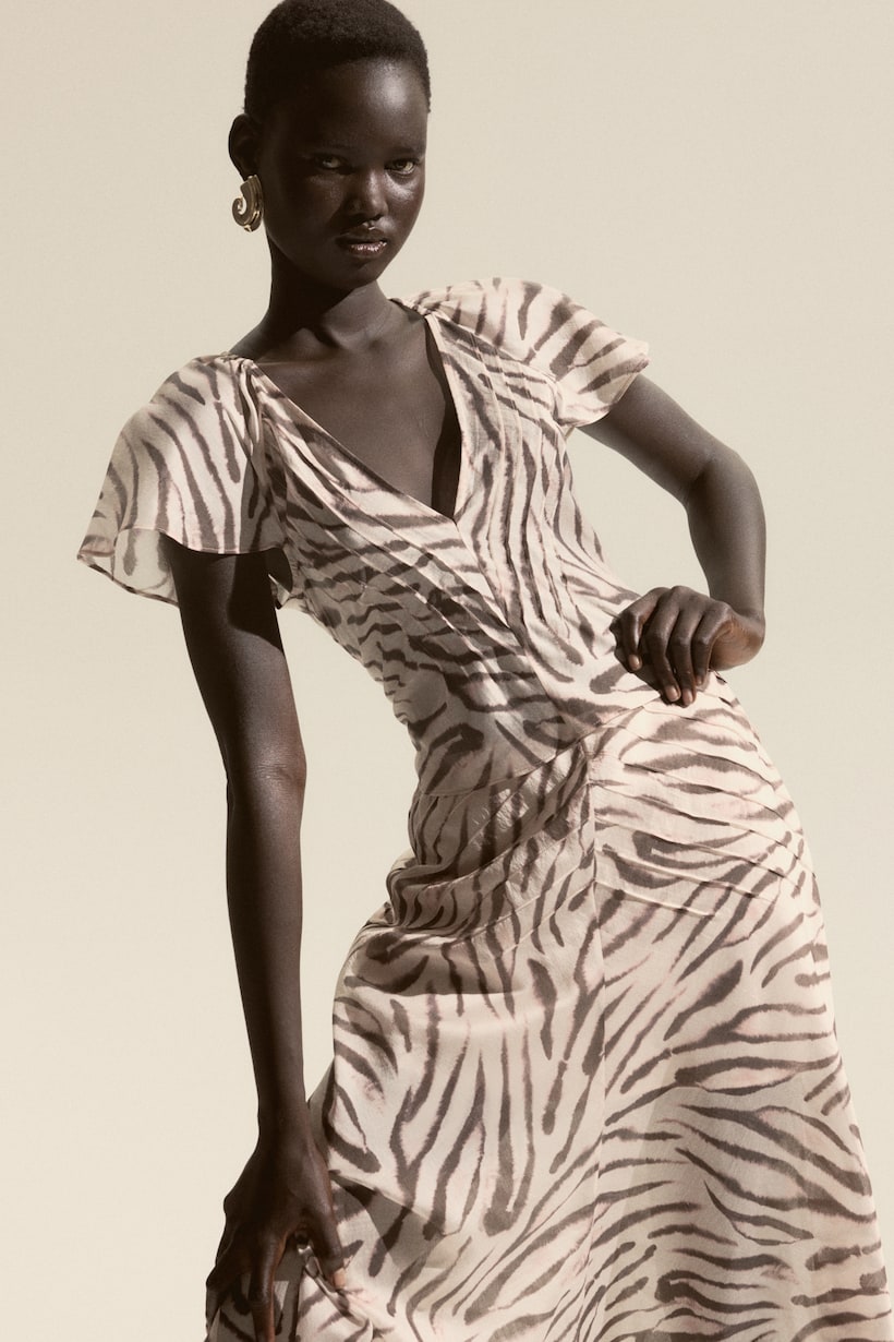 YOURS Plus Size Brown Zebra Print Lettuce Edge Tunic Top | Yours Clothing
