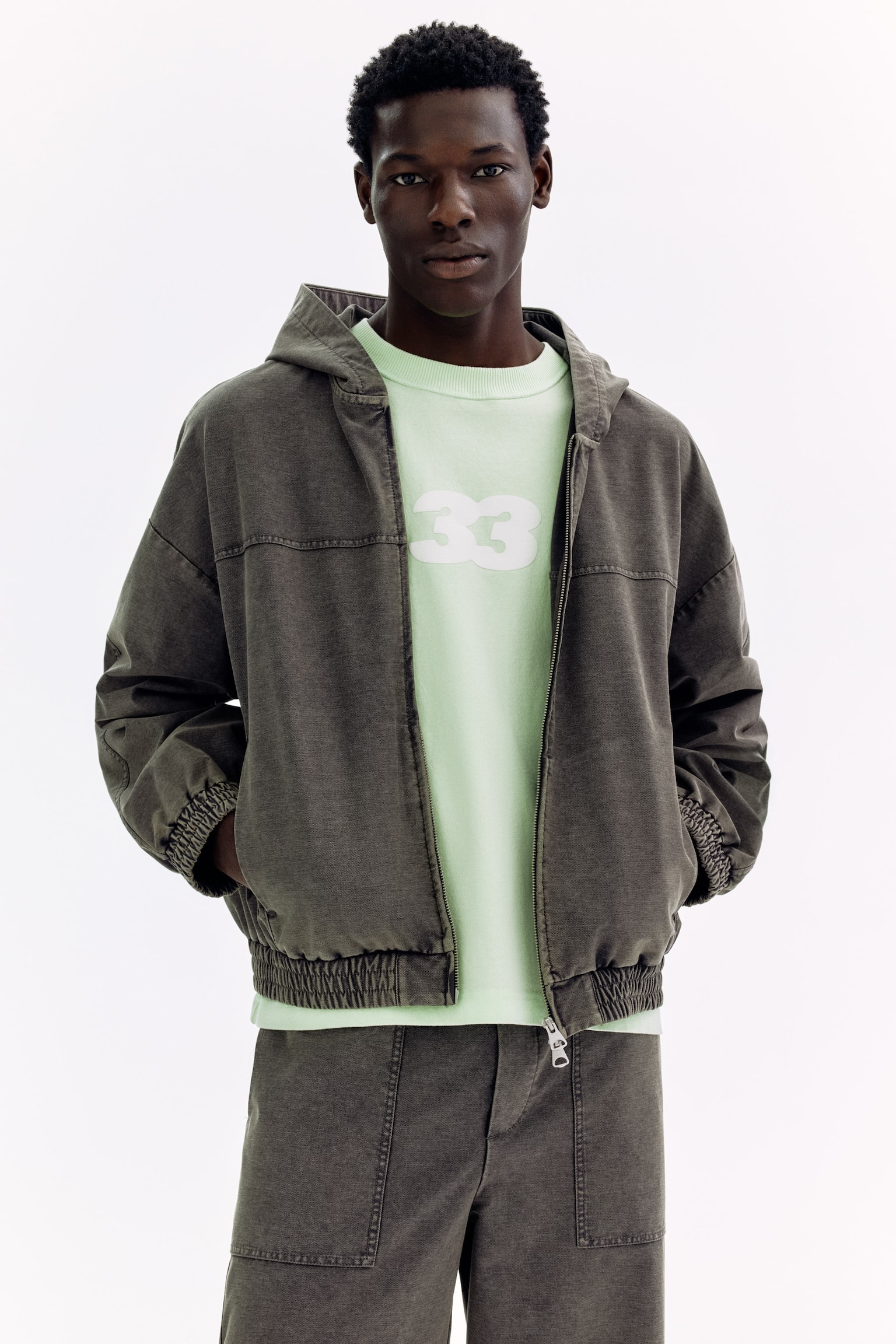 Hooded jacket - Dark grey/Light grey - 8