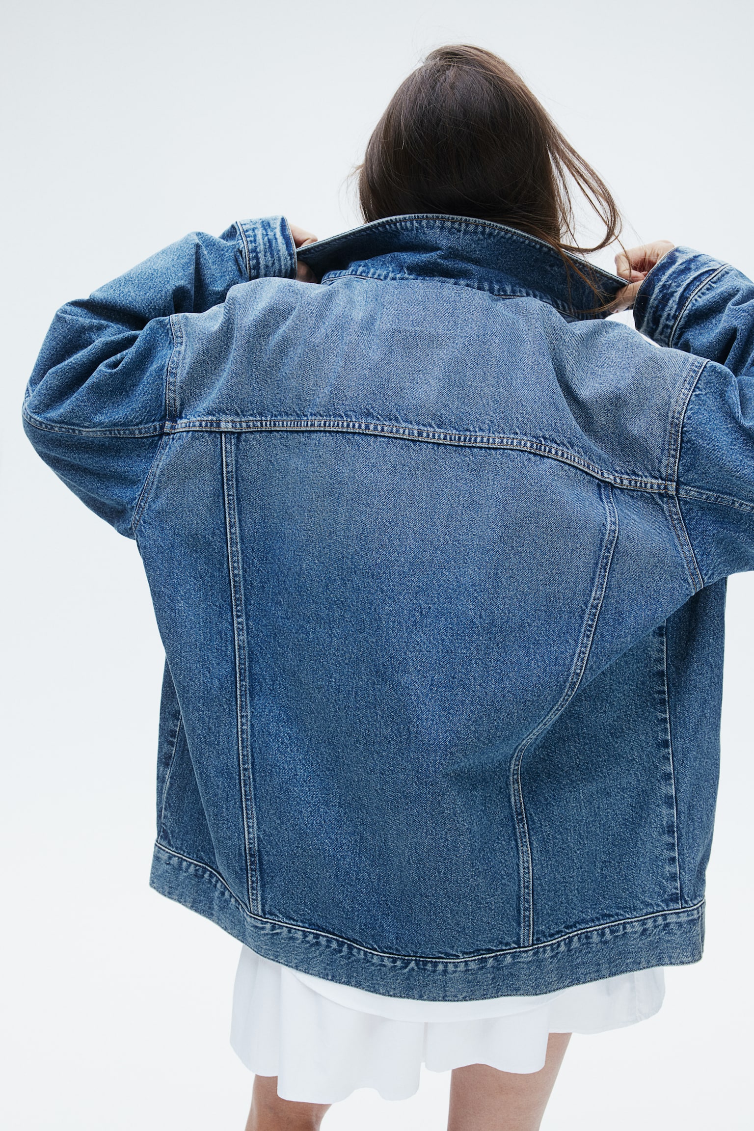 Oversized denim jacket - Denim blue/Dark denim blue/Light denim blue - 5