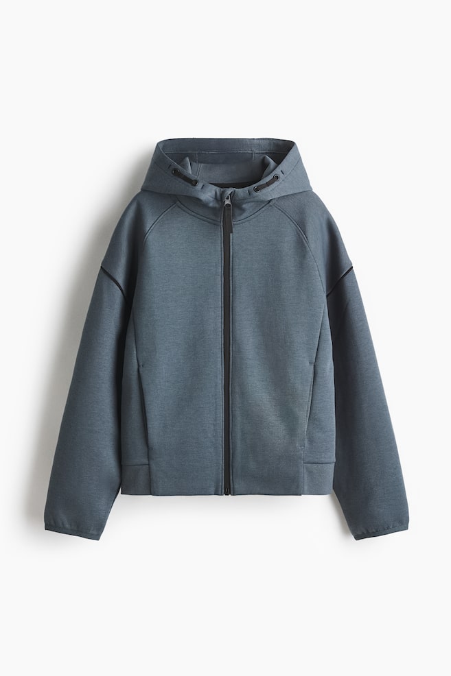 Hooded Activewear Jacket with DryMove™ - Dusty teal/Dusty gray/Black - 1