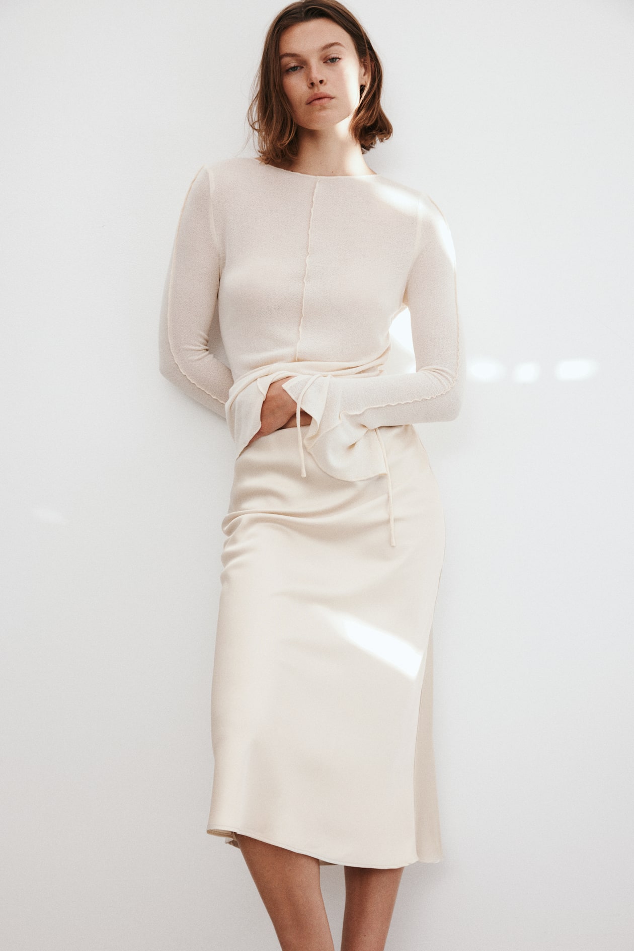 skirt dresses for women Pink Indo Western Dress This Whispering Breeze Off White Tiered Midi Skirt features a flowy silhouette designed for movement and ease skirt sets: Dresses For Women
