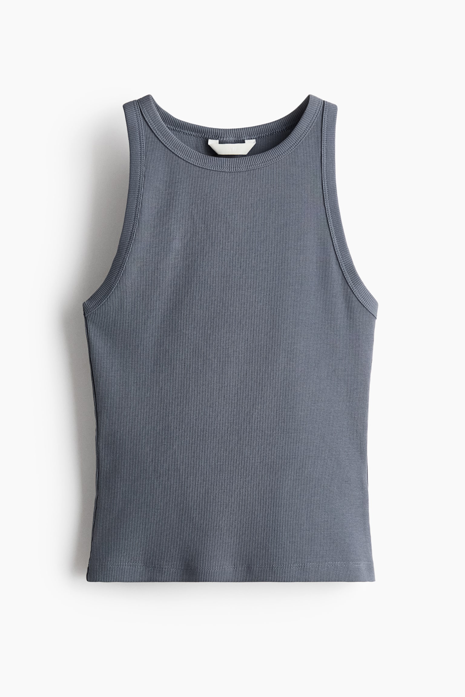 Ribbed Cotton Tank Top - Dark gray/White/Black/Dark brown/striped/Navy blue/Burgundy/Dark dusty pink/Light yellow - 1