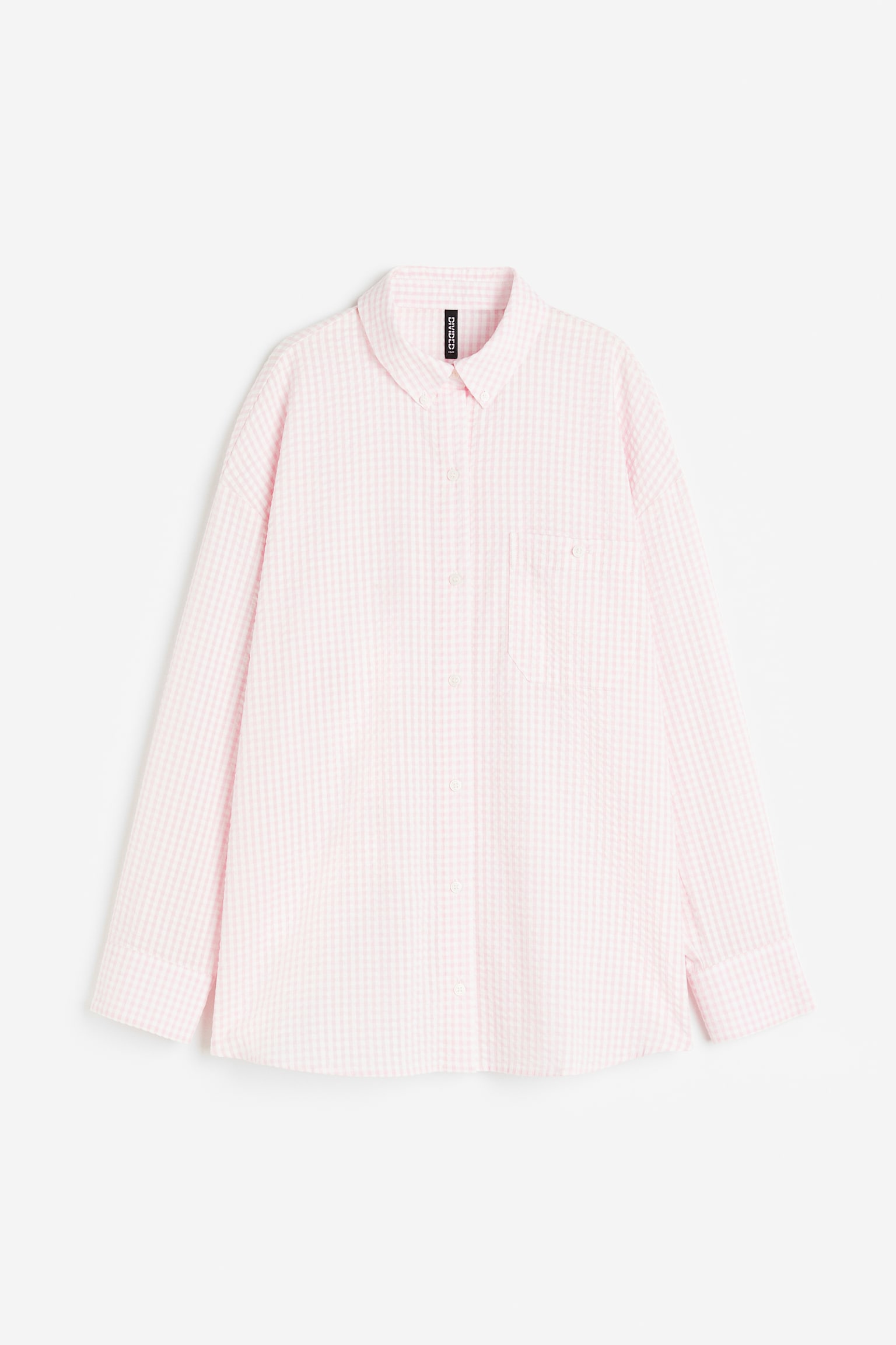 Oversized Seersucker Shirt - Light pink/Check/Light blue/Check - 1