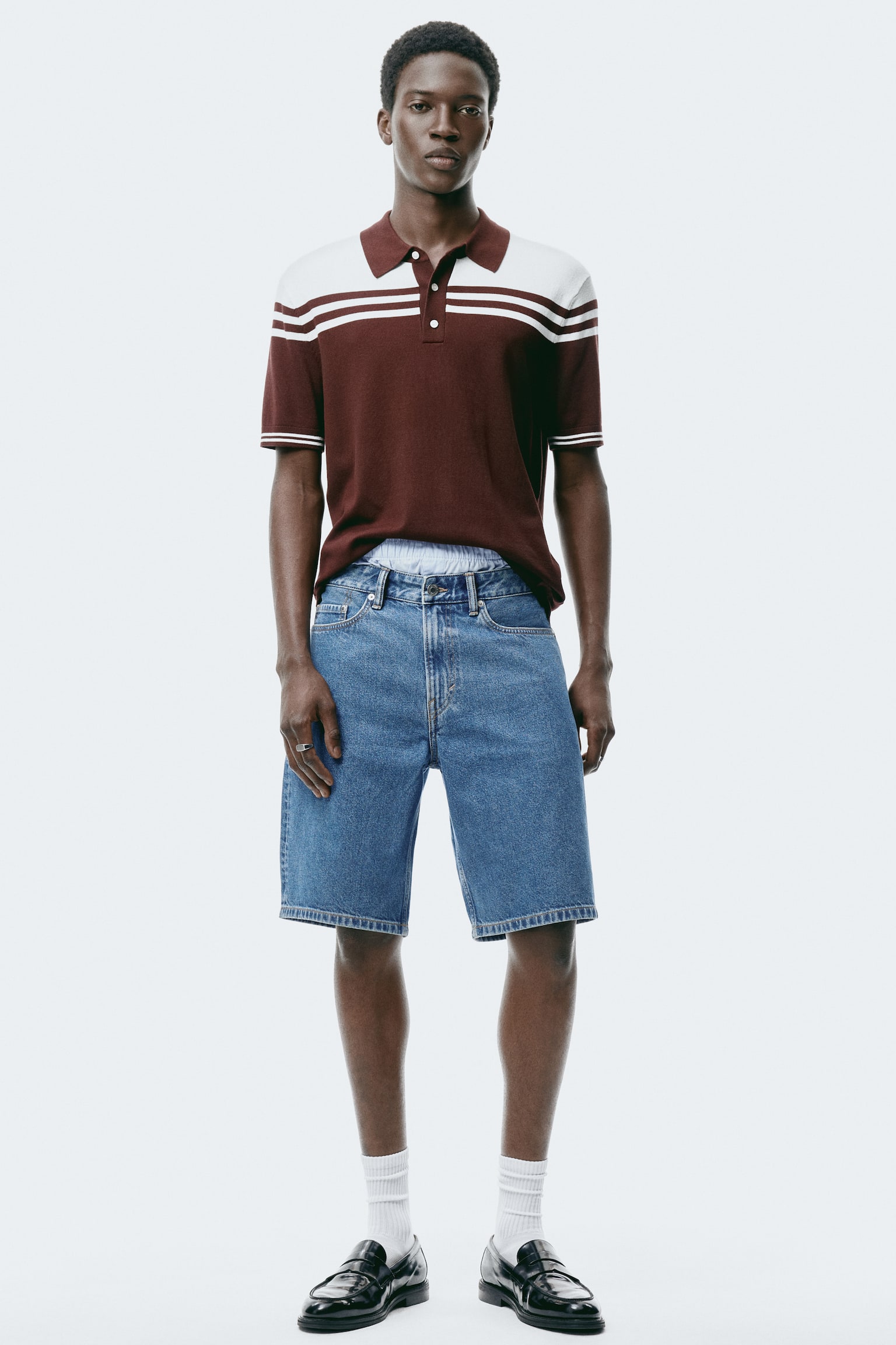 Relaxed Fit Denim shorts - Denim blue/Light denim blue/Denim grey - 1