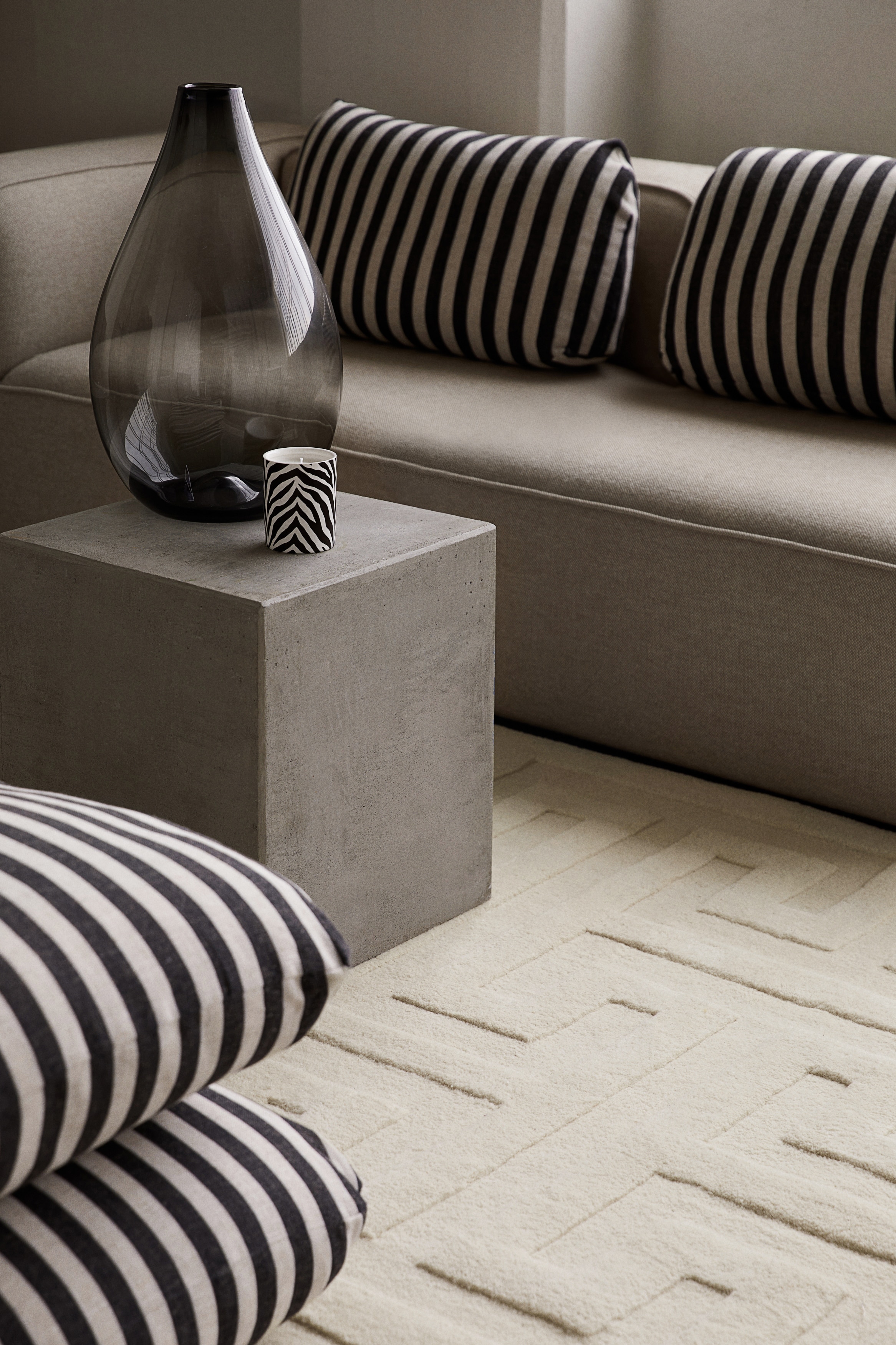 Tufted wool rug - Light beige