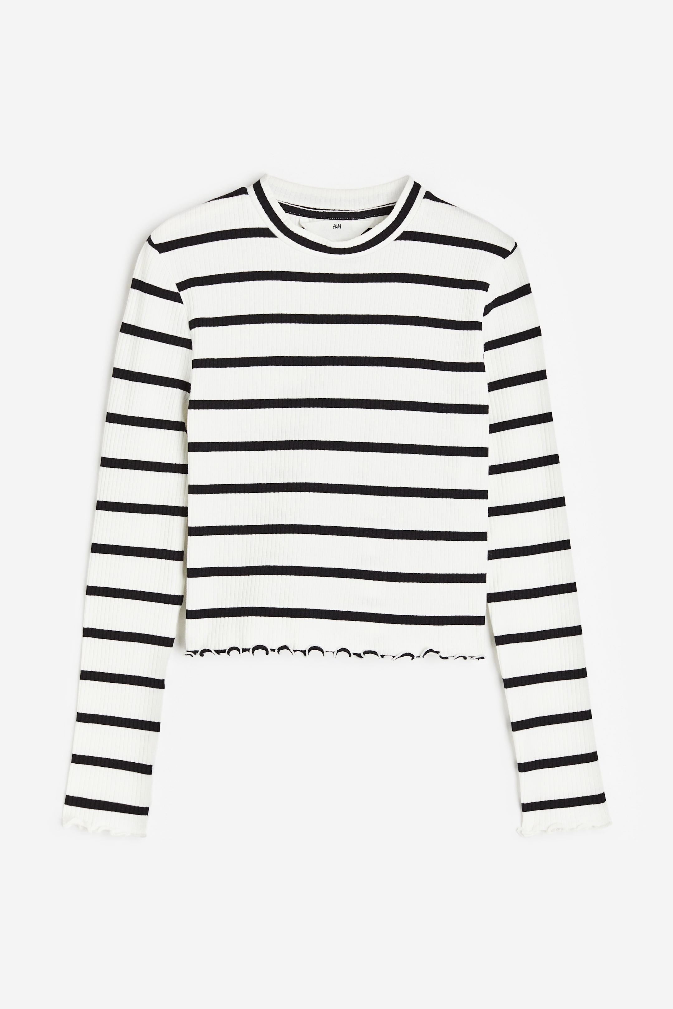 long-sleeved-jersey-top-white-black-striped-kids-h-m-gb