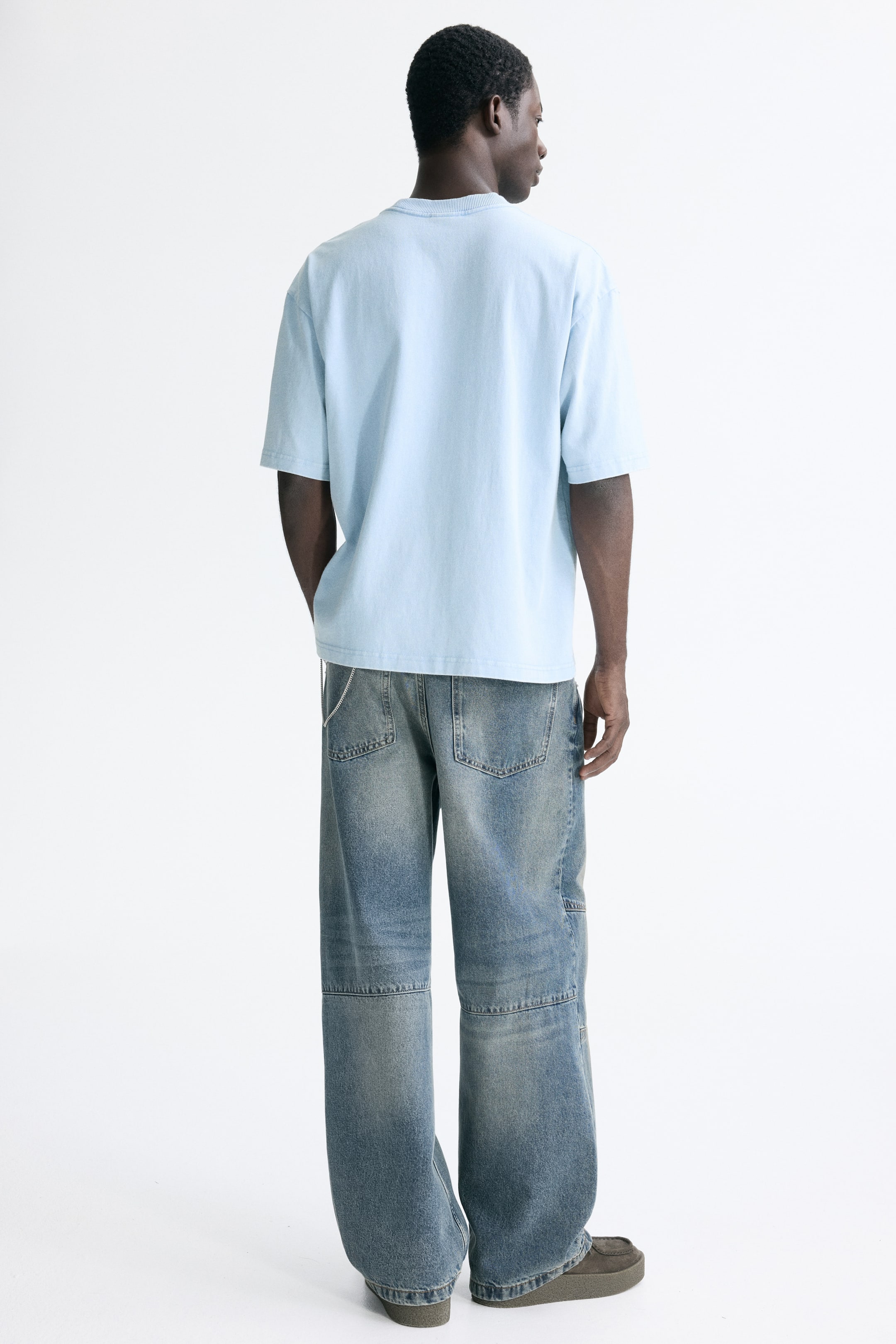 View larger image: Loose-Fit T-Shirt - Light blue/Not for Ceremony - Men | H&M US 4