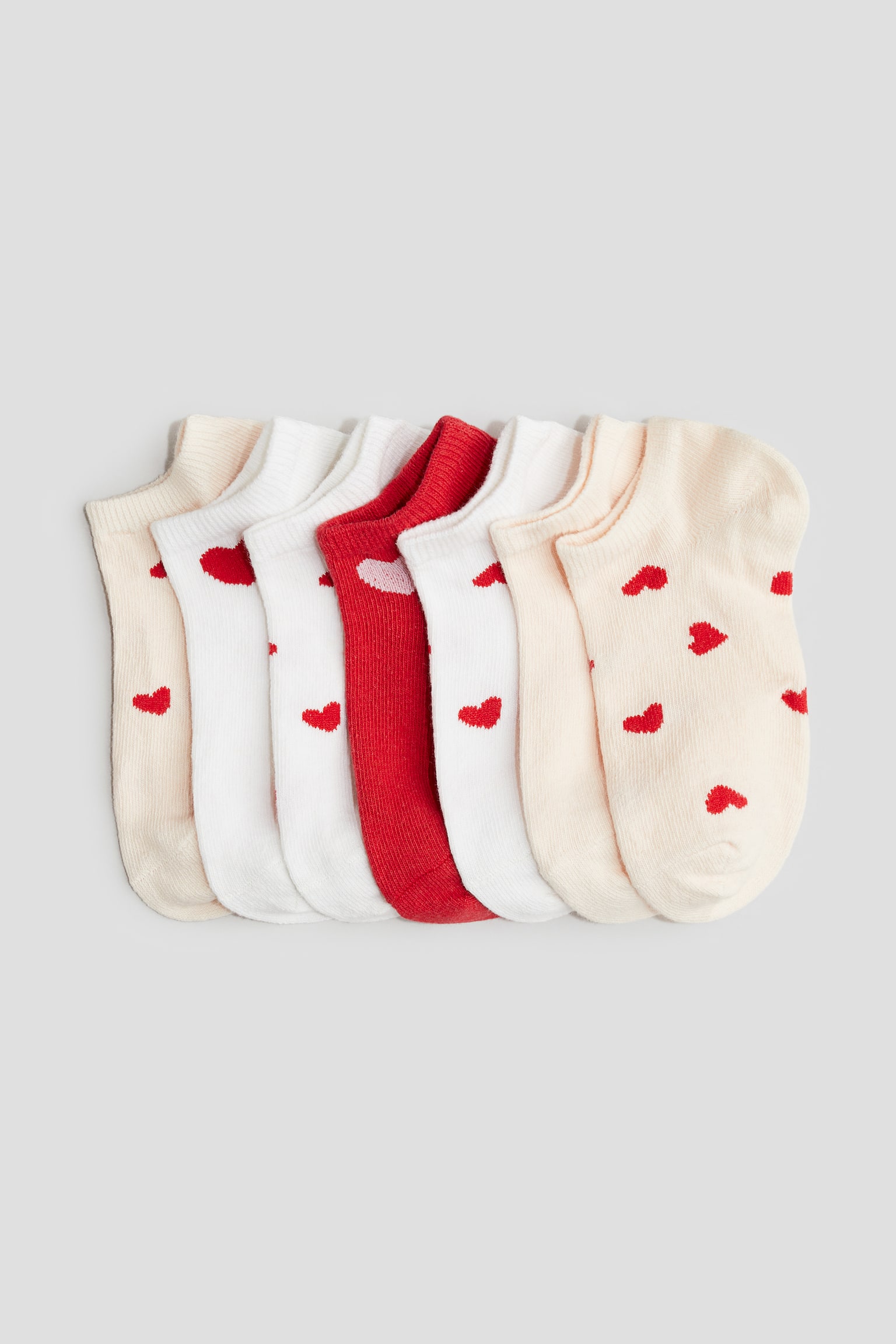 7-pack trainer socks - Red/Hearts/Light pink/Strawberries - 1