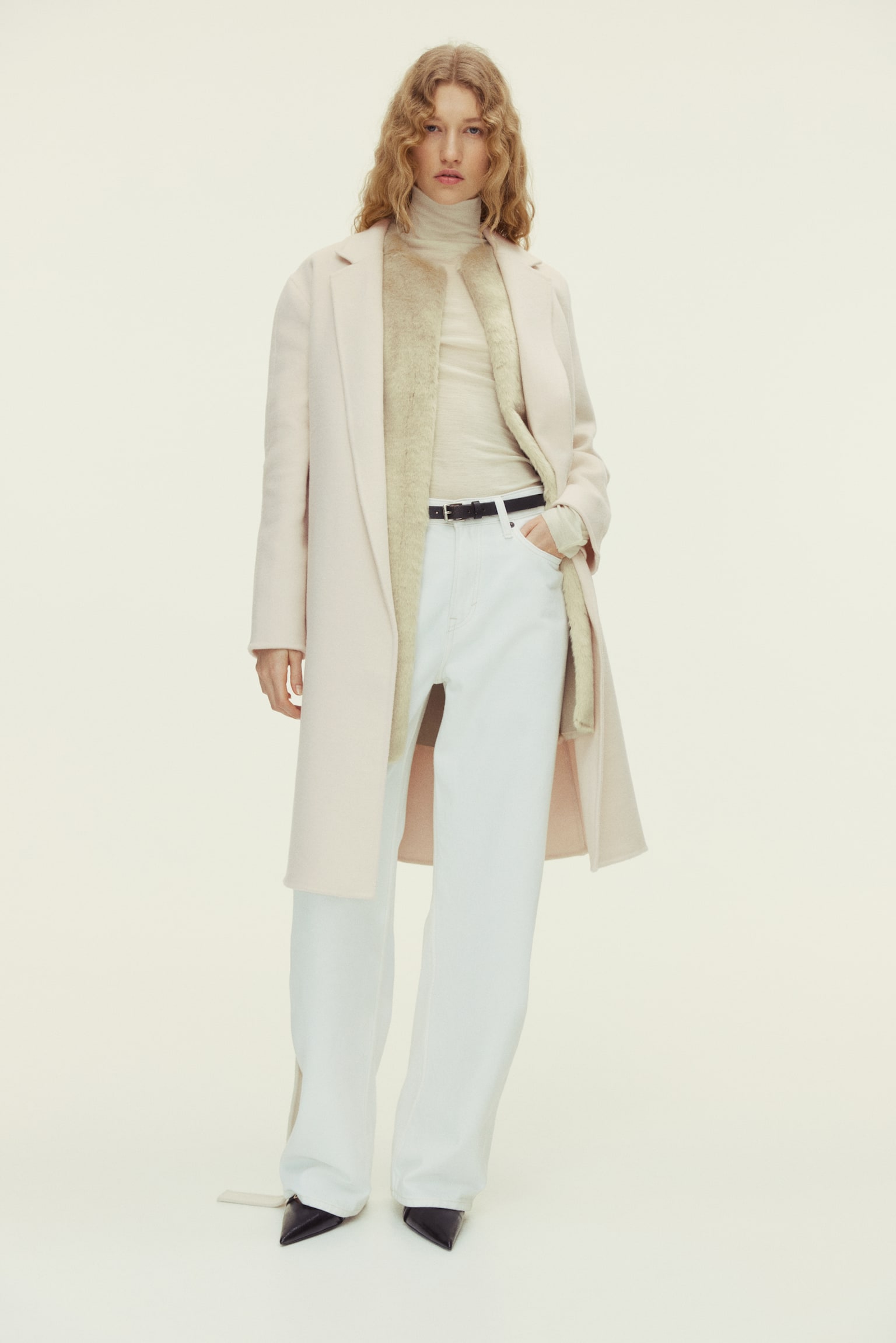 Handmade wool-blend coat - Cream - 6