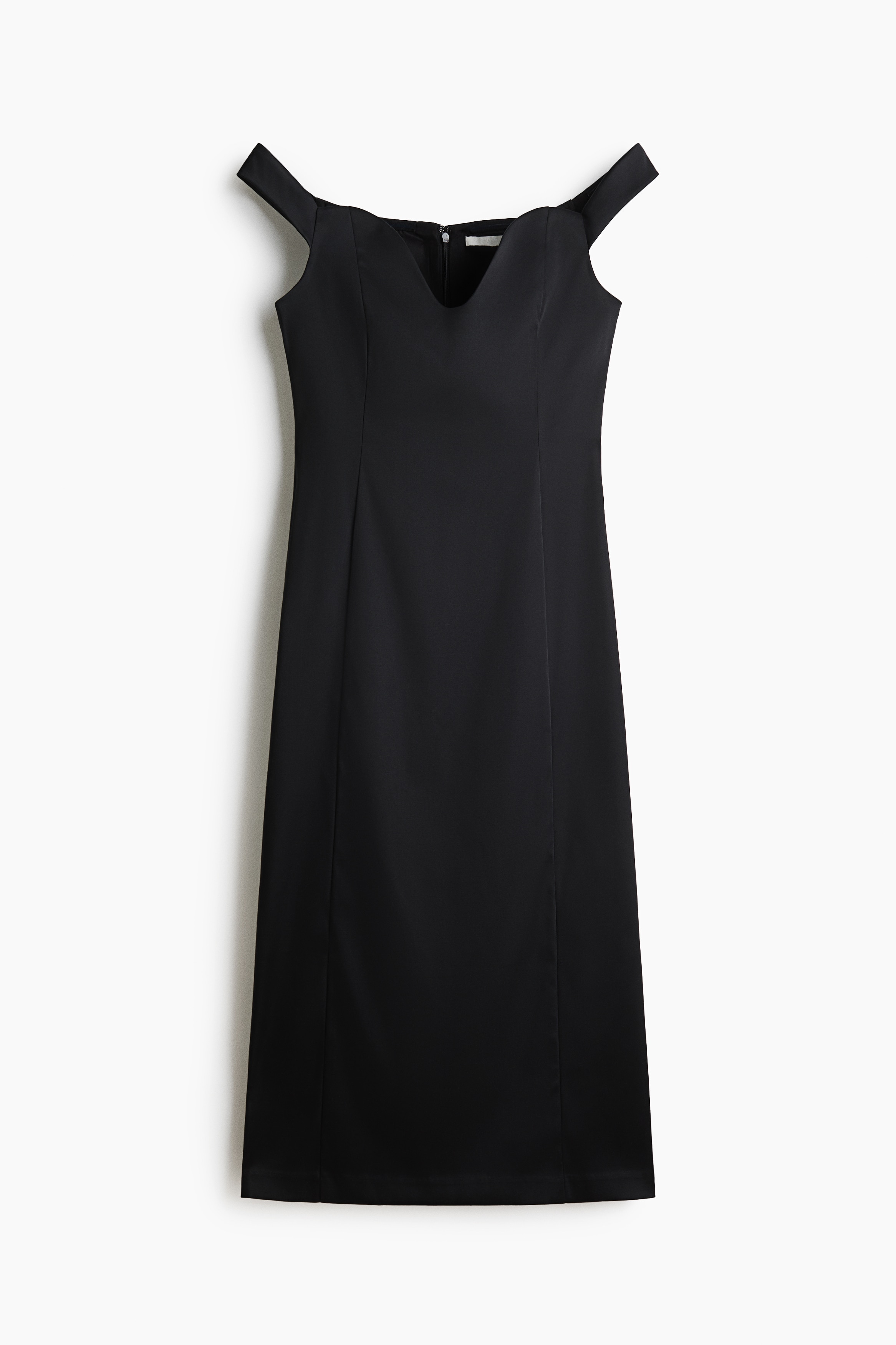 Fitted Off-the-Shoulder Dress - Black