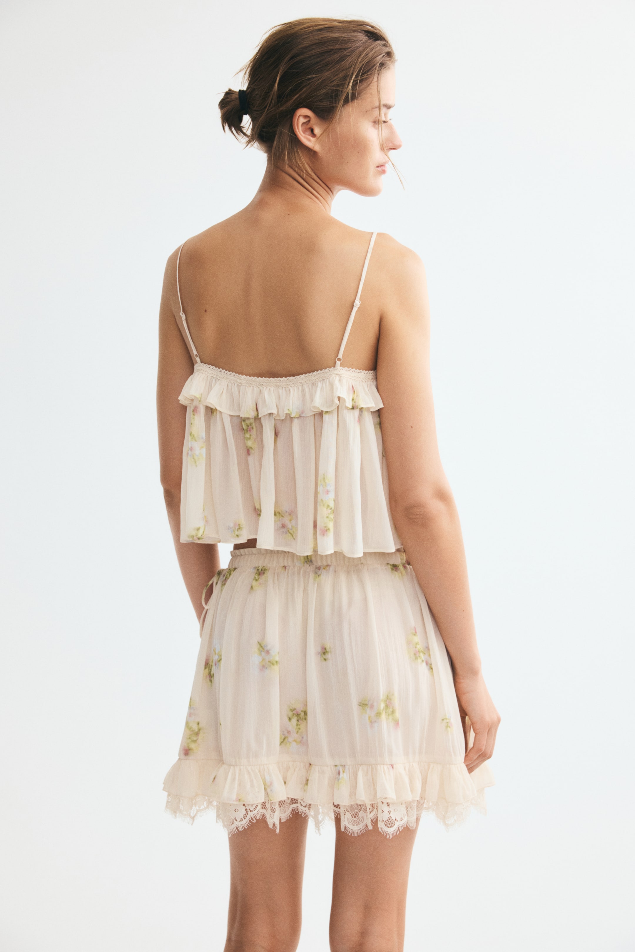 Crinkled Tie-Detail Skirt