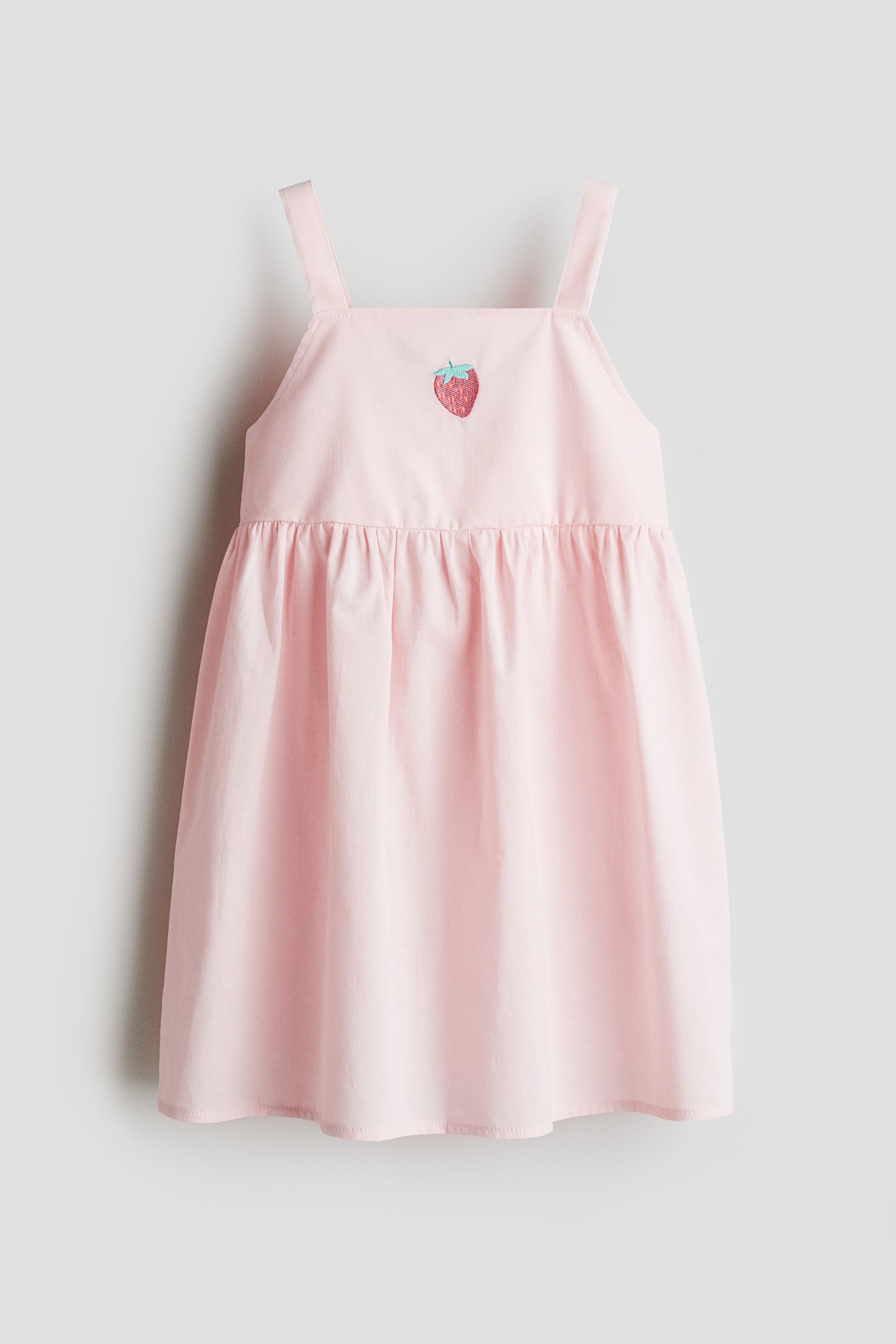 Bomullskjole - Lys rosa/Jordbær/Lys gul/Kirsebær/Turkis/Sløyfe