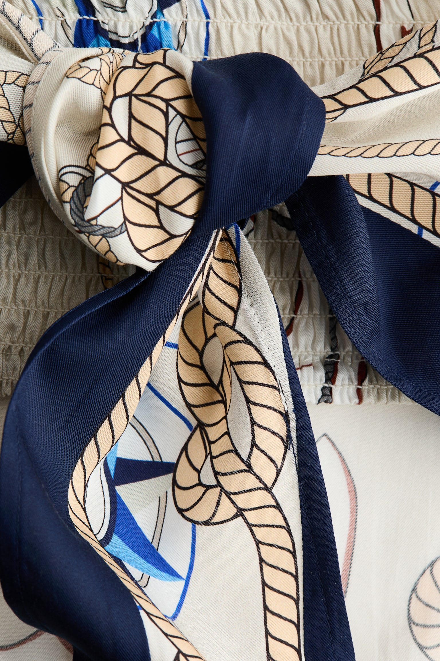 Bandeau-Top aus Lyocell im Tuchdesign - Cremefarben/Gemustert - 4
