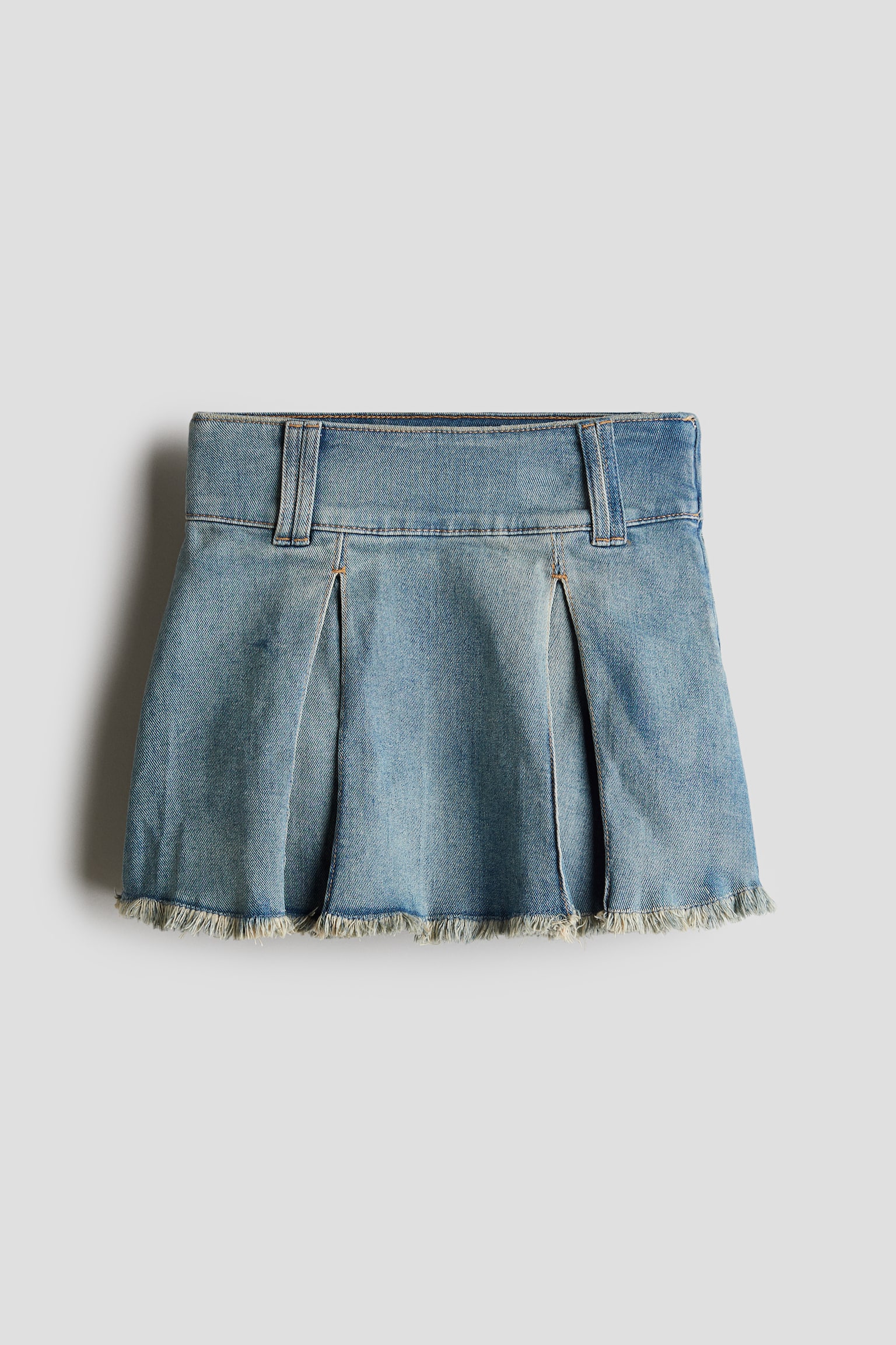 Pleated denim skirt - Denim blue - 1