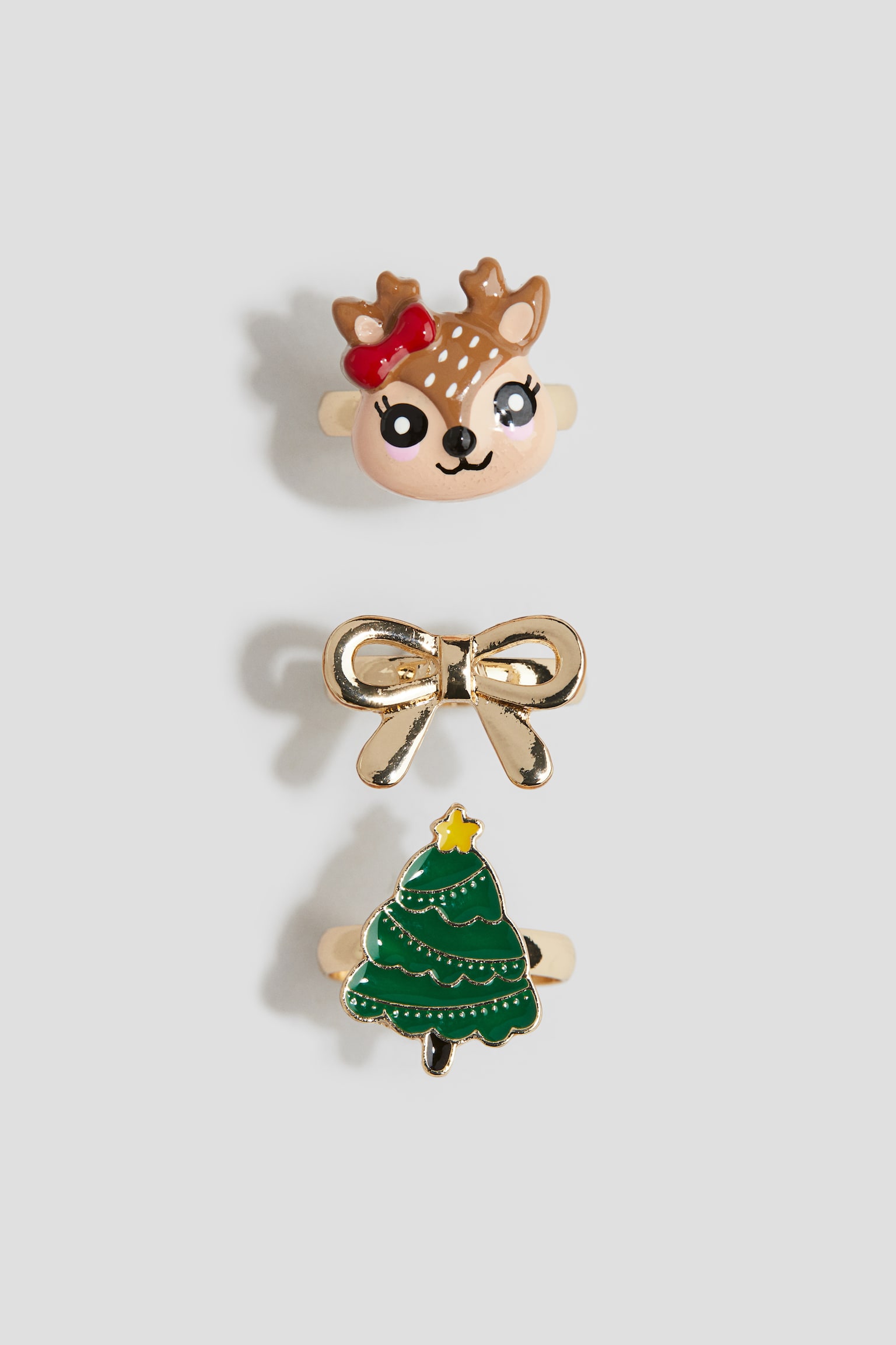 3-pack Rings - Gold colour/Reindeer - 1